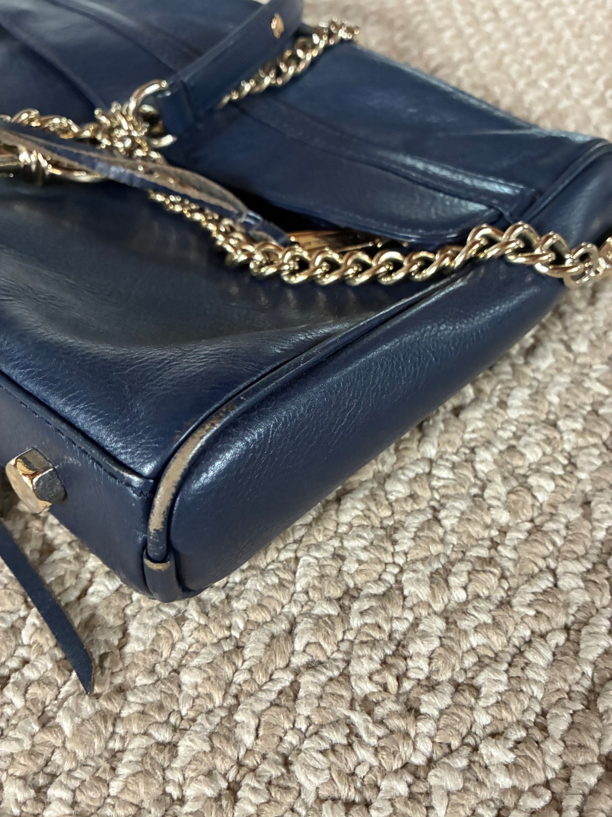 Rebecca Minkoff Mini Mac Navy Blue Crossbody Bag READ