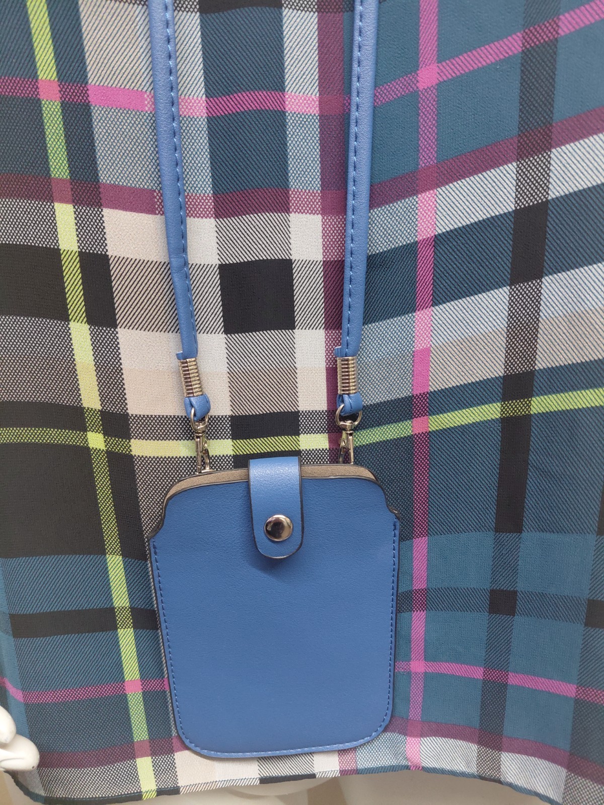 Elegant Blue Phone Crossbody Bag (blouse not included)