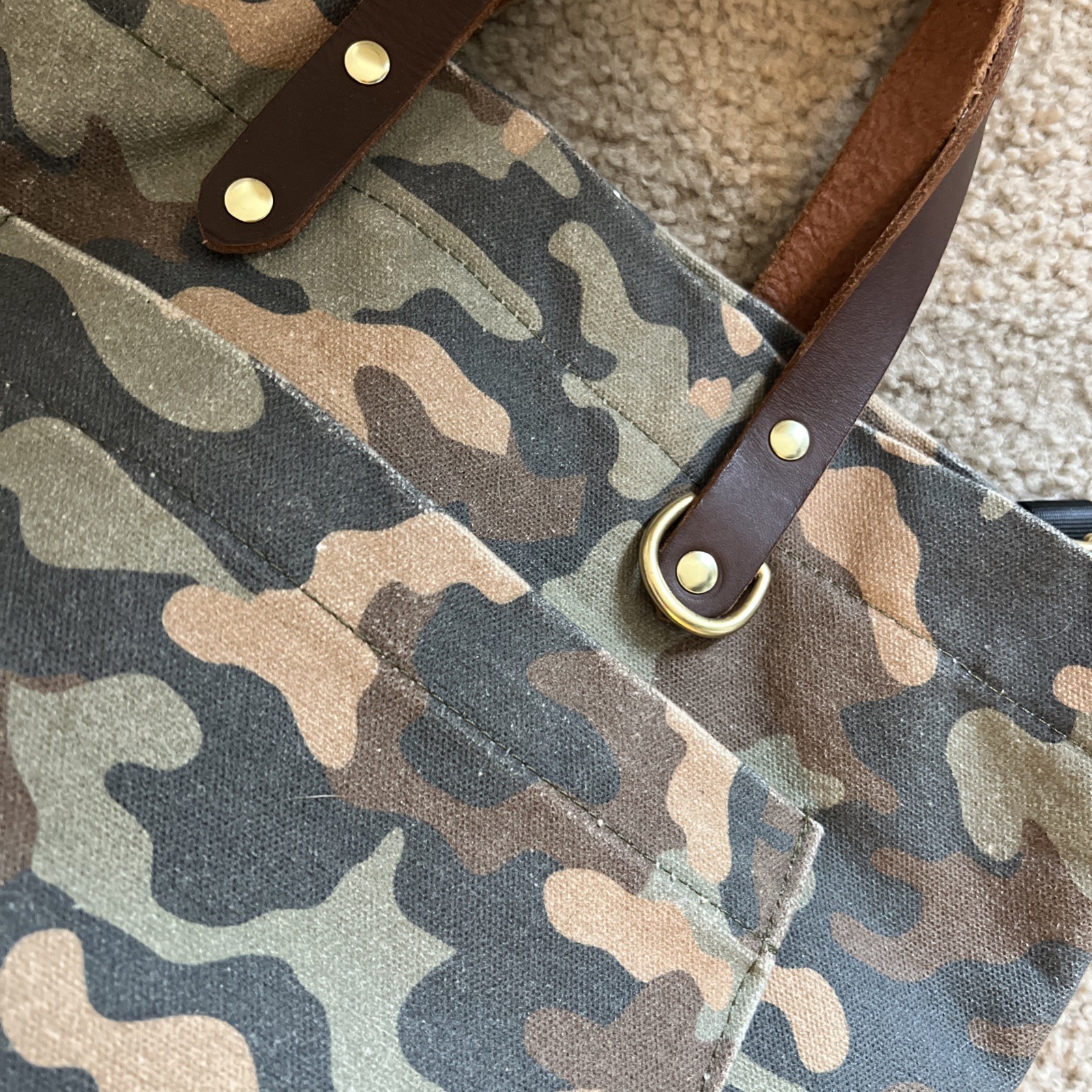 NWT R. Riveter Ada Camo Mixed Media Tote Bag Purse Military Spouse Designed