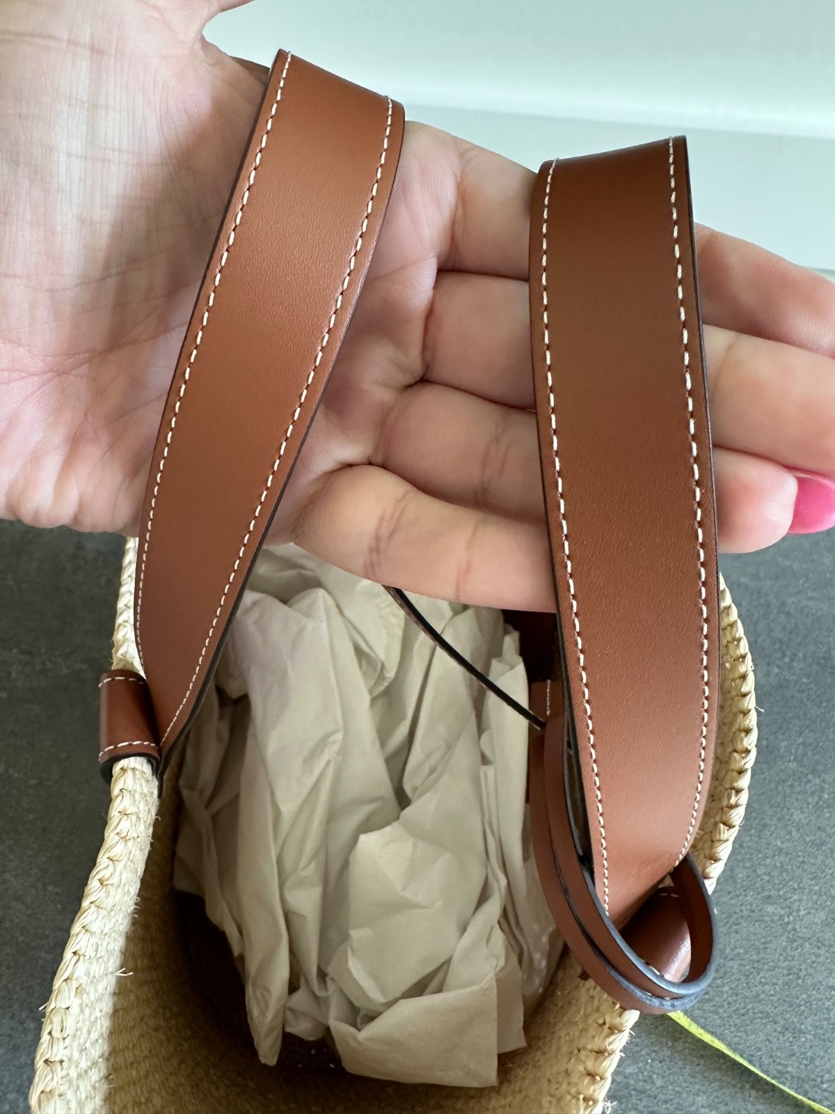 New Celine Triomphe Raffia Panier Bag Tote
