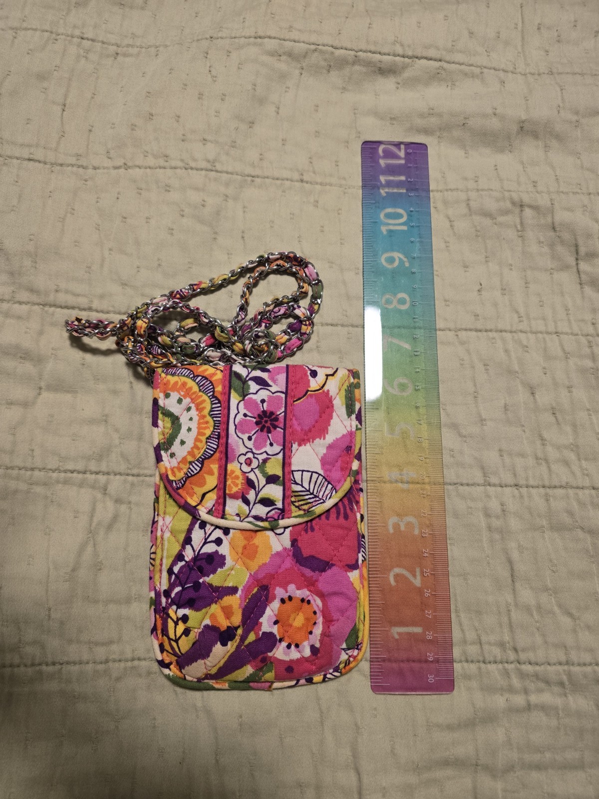 Vera Bradley Mini Crossbody Wallet Cell Phone Clementine