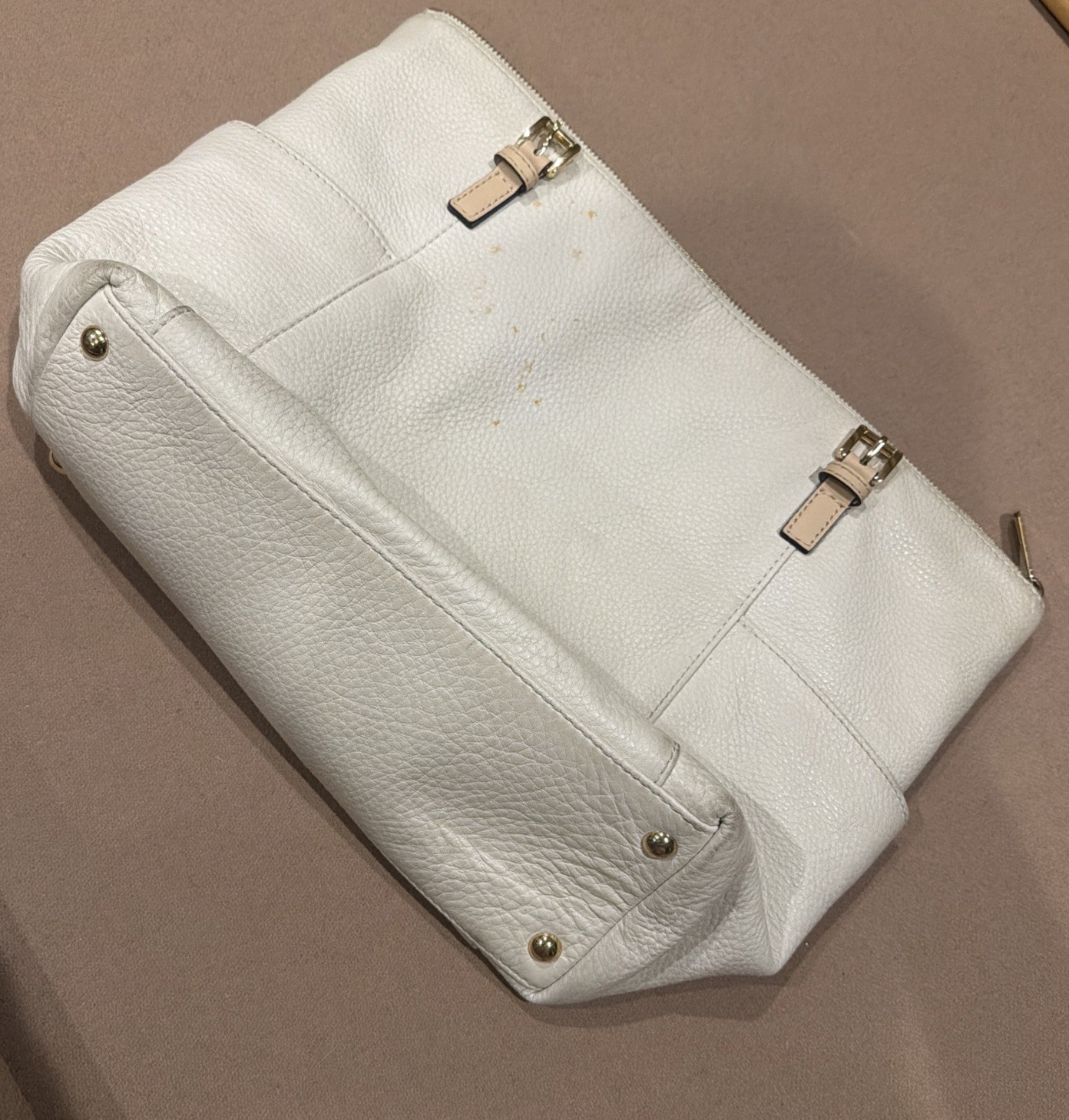 MICHAEL KORS Jet Set Beige Pebbled Leather Tote Bag-MISSING STRAP!