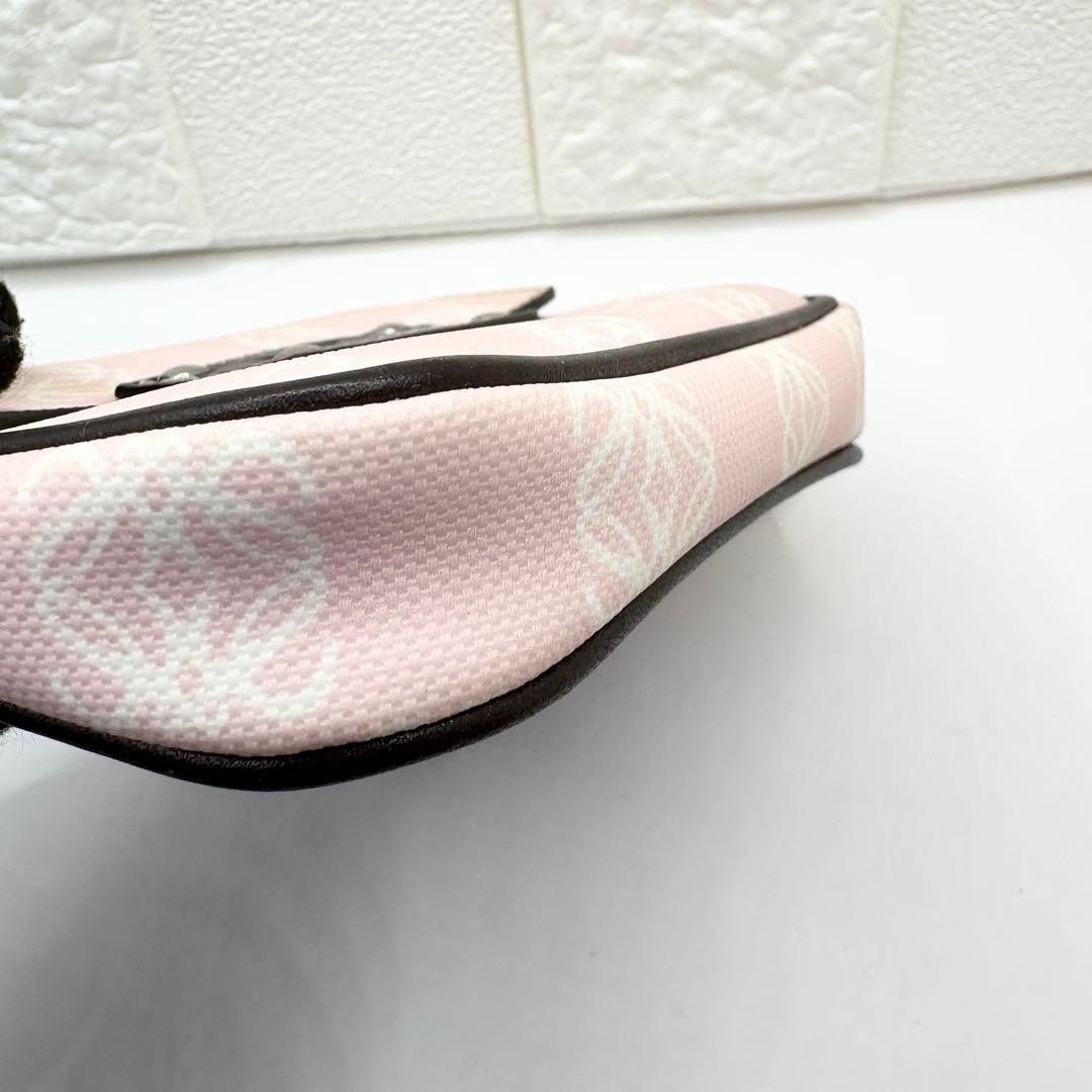 LOEWE Mini Pouch Pink Anagram Logo Leather Case 3WAY 5.12 x 3.94 x 1.18 inches