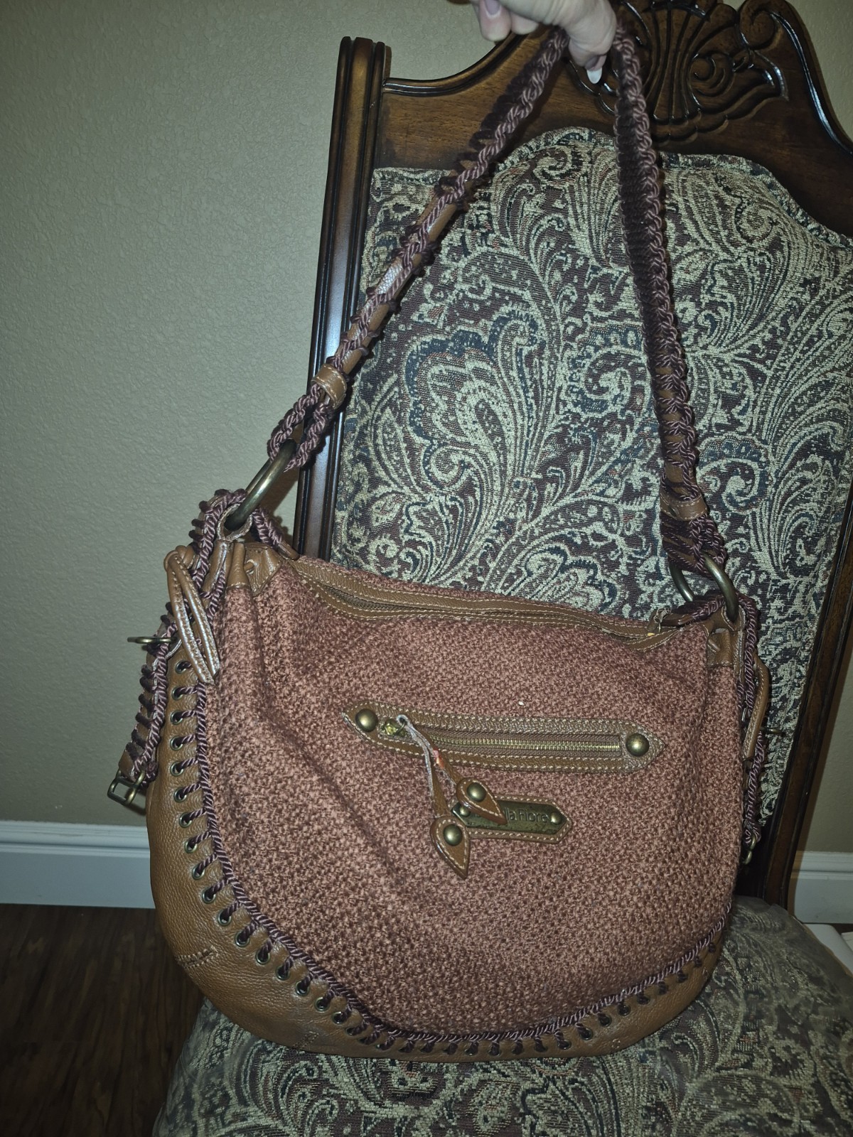 BEAUTIFUL! HARD TO FIND ISABELLA FIORE ROSE TATTOO LEATHER HOBO SHOULDER BAG