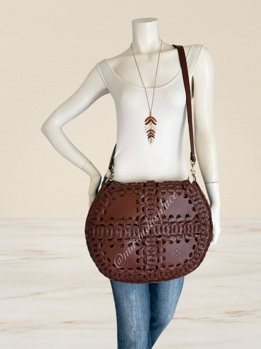 NWT PATRICIA NASH Pisticci Leather Chain-Link Florence Convertible Shoulder Bag