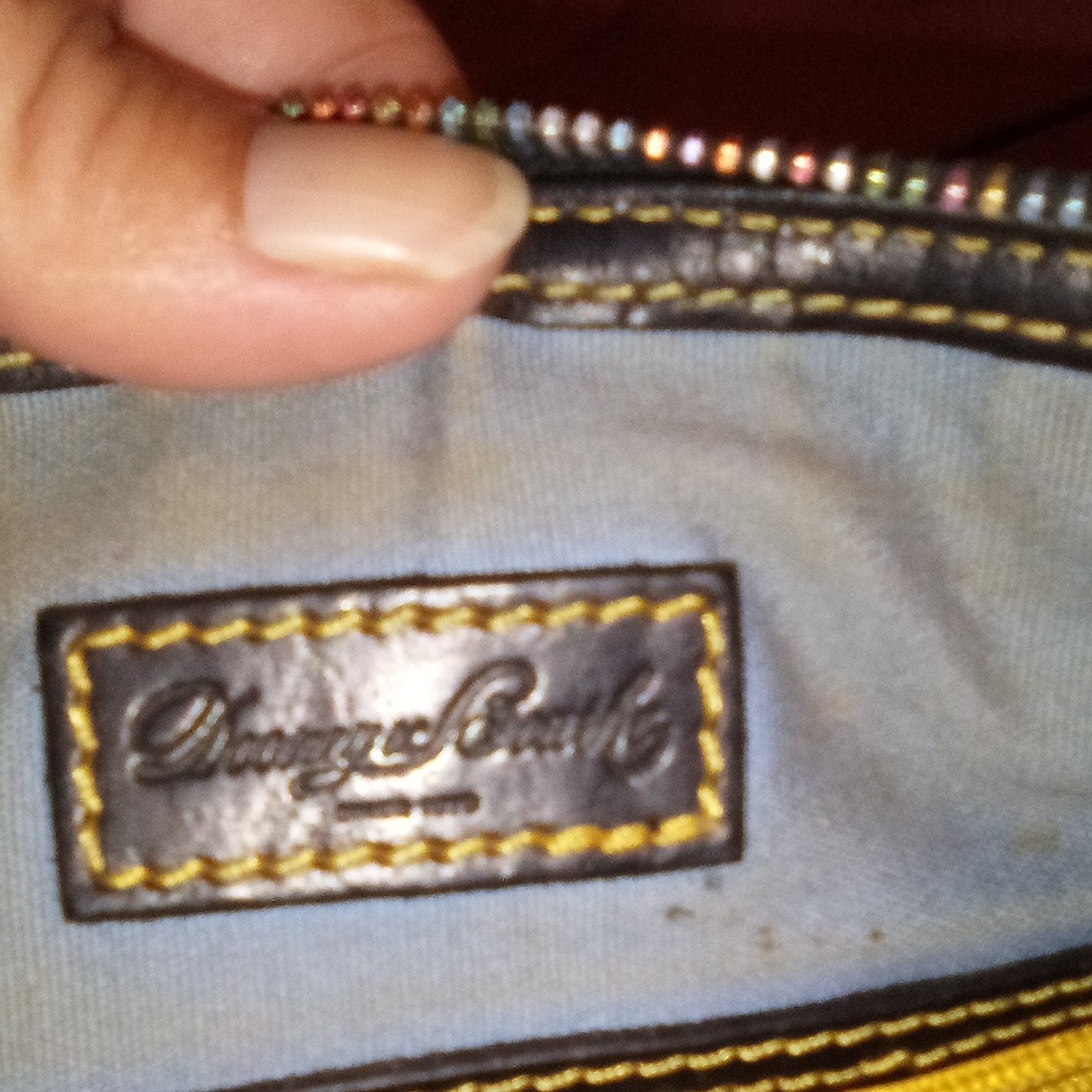 Dooney & Bourke Y2K Black Rainbow Logo Shoulder Bag Zip Gold Hardware Charm