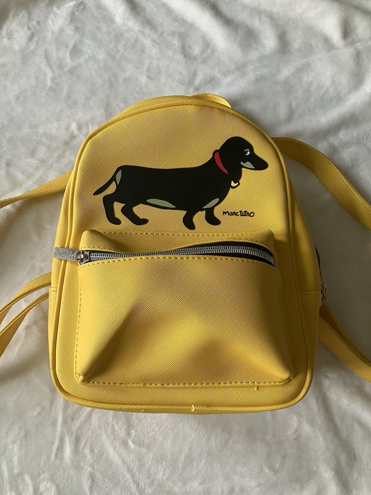 Marc Tetro Yellow Dachshund Mini Backpack Dog Print Small Bag Purse Cute Gift