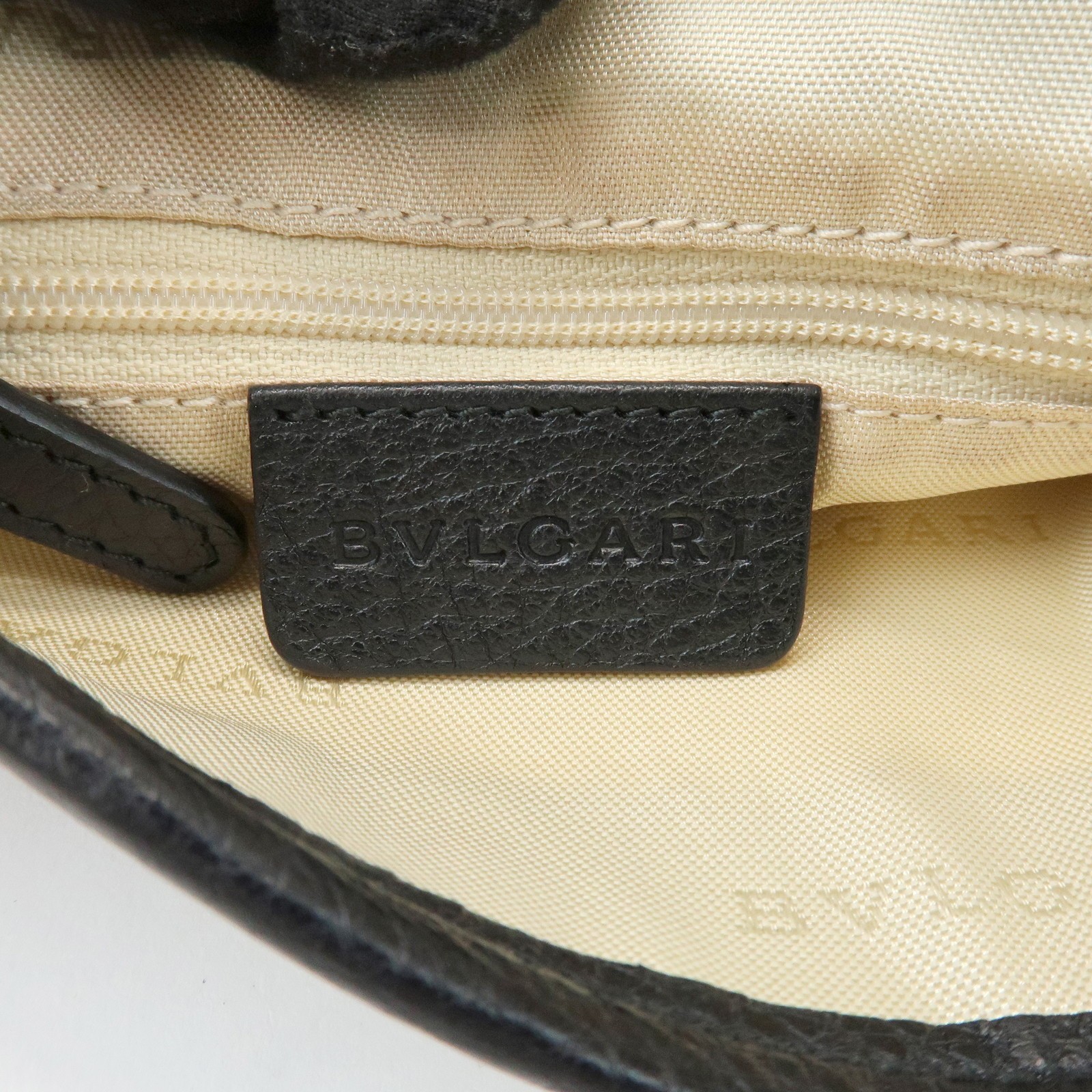 BVLGARI Canvas Leather Shoulder Bag Crossbody Bag Black Authentic Used F/S