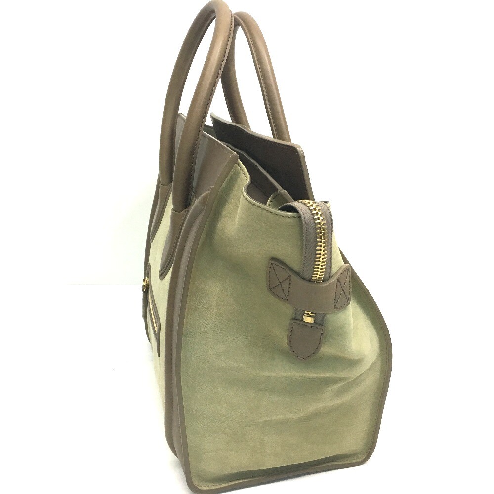 CELINE Mini Shopper Luggage Tote Bag Hand Bag Beige/Brown 165213