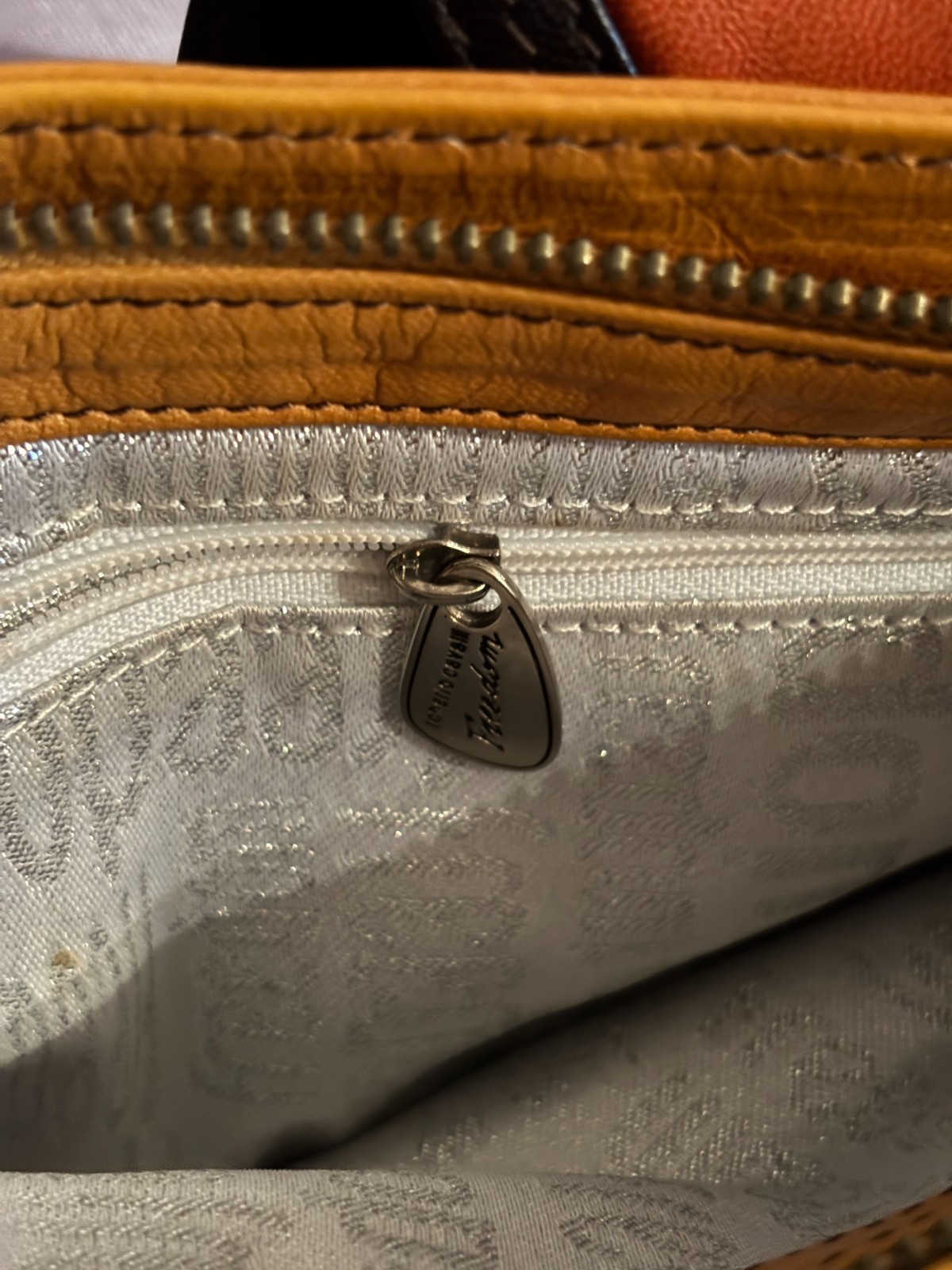 Authentic Roberto Cavalli Freedom Leather Shoulder Bag Italy Orange Y2K Rare