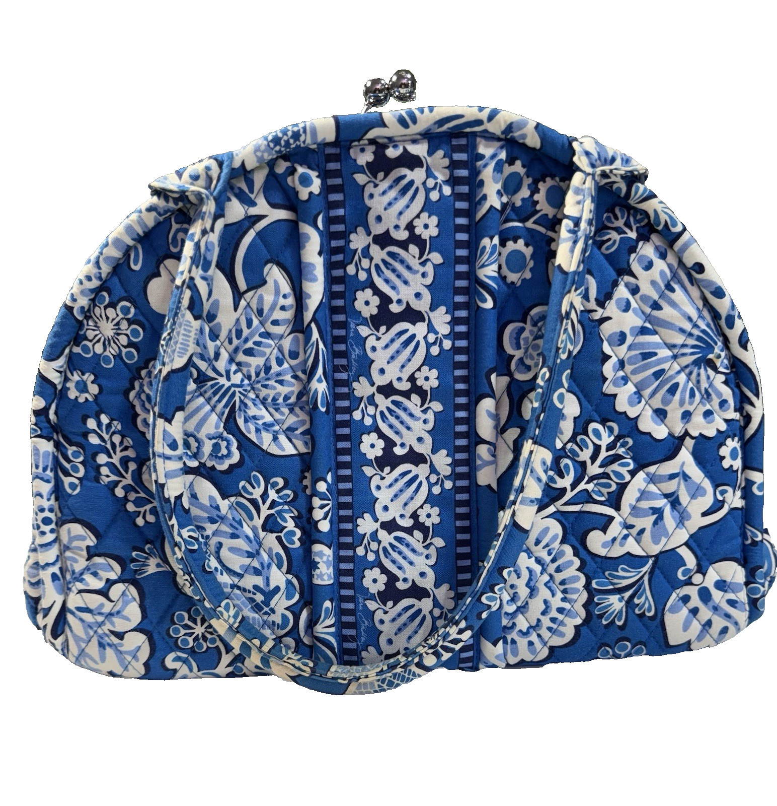 Vera Bradley Eloise Kiss Lock Shoulder Bag Blue Lagoon 13.5”Wx10.0”Hx6.0”D