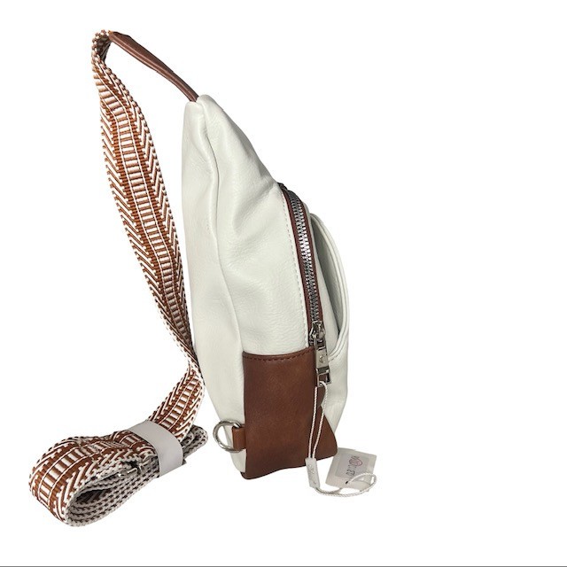 CLUCI Sling Bag for Women Crossbody Faux Leather Cream Brown New With Tag.