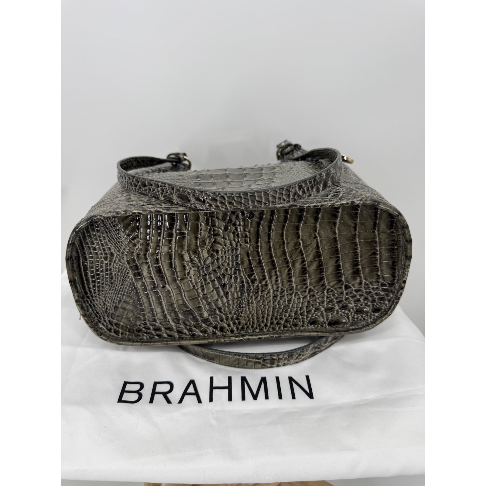 Brahmin $345 Fiora Hunter Melbourne Leather Shoulder Bag Bucket Purse Exotic