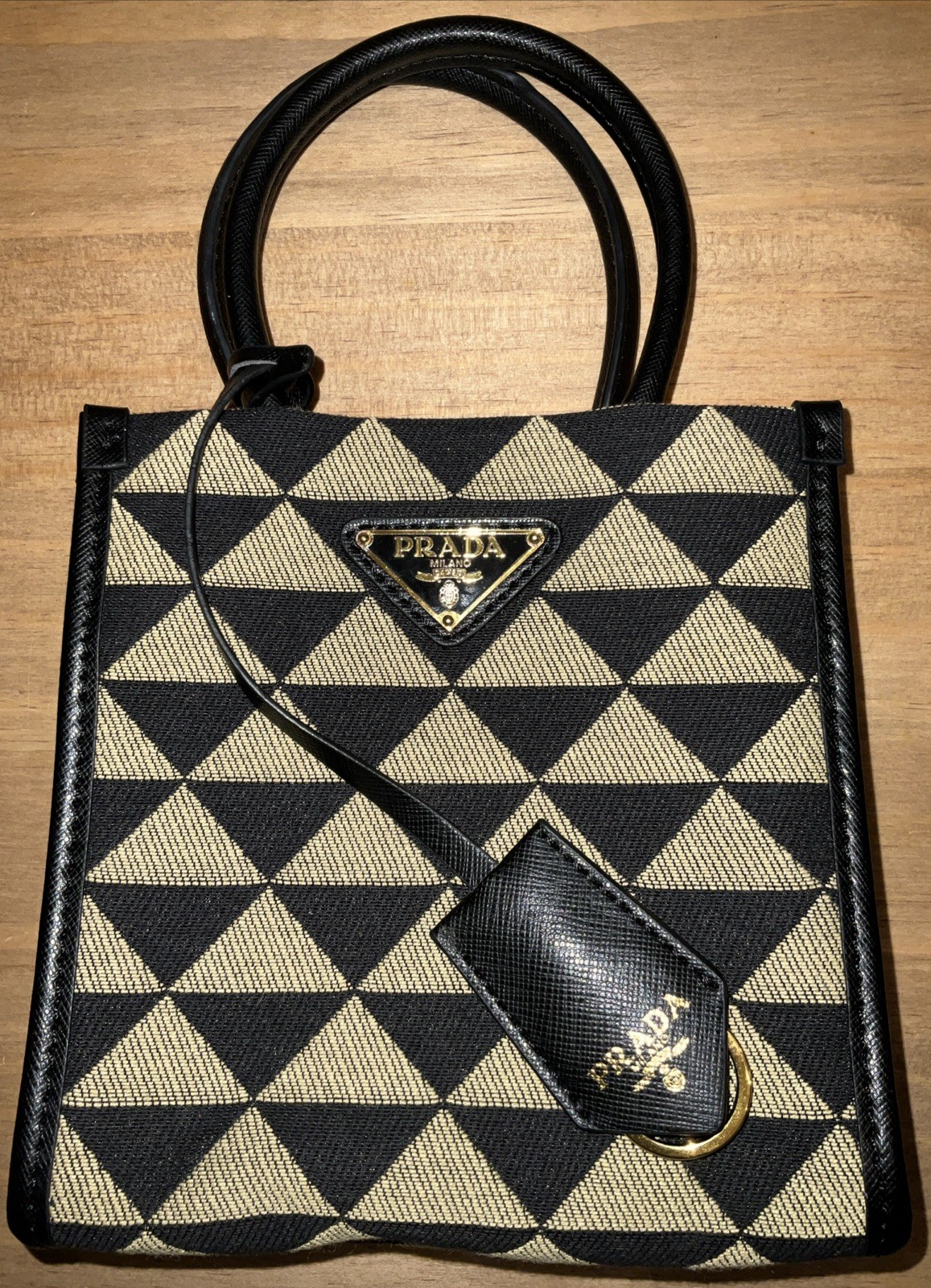 Prada Symbole Shopper Tote Jacquard Mini