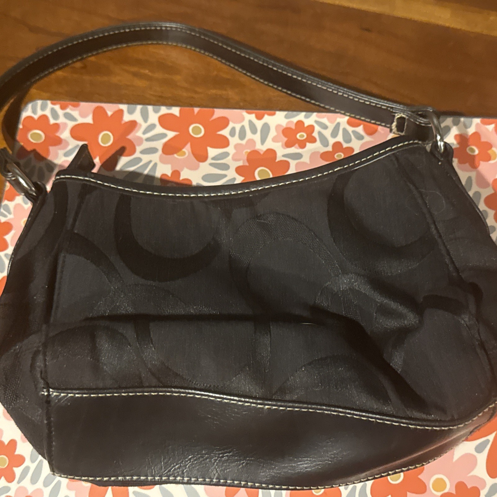 Small Black Cloth Hobo Handbag Purse (looks like a Coach ) Merona/Target
