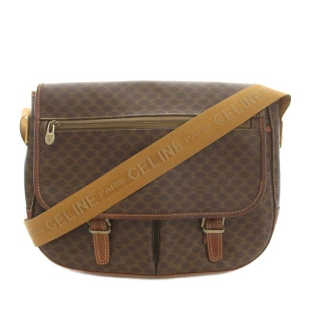 Celine Messenger Bag Shoulder Macadam Pattern PVC Leather Brown M09 YT26 Used 3d