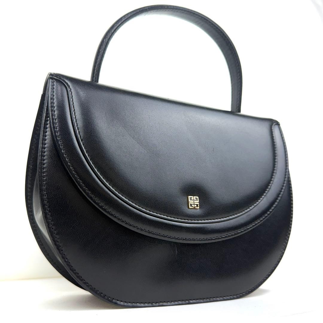 GIVENCHY Hand Bag Tote Purse 4G Leather Black Authentic
