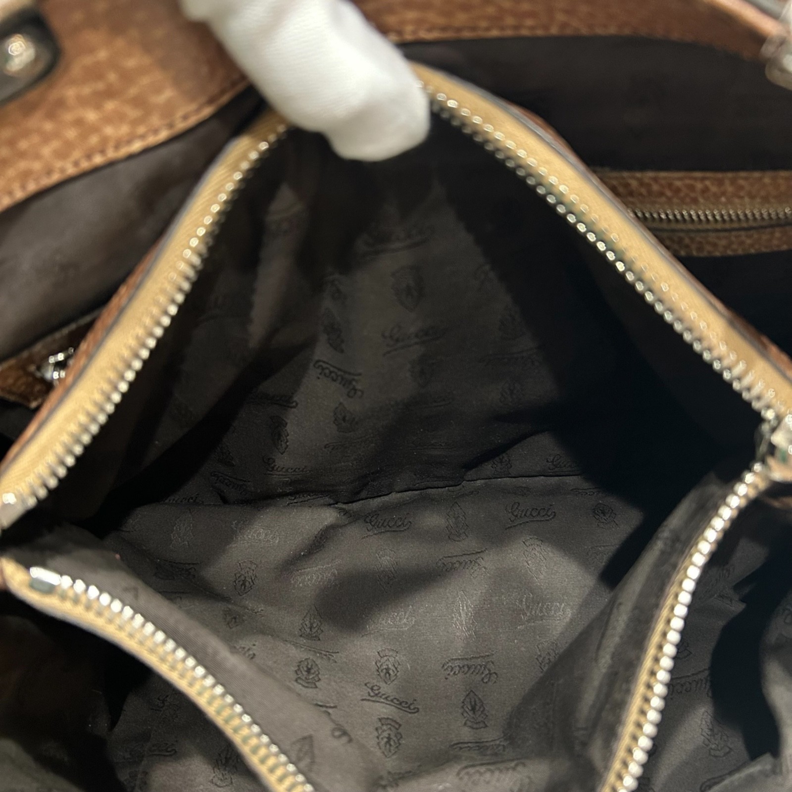 Gucci Bamboo Shoulder Bag Tote Bag Leather Auth