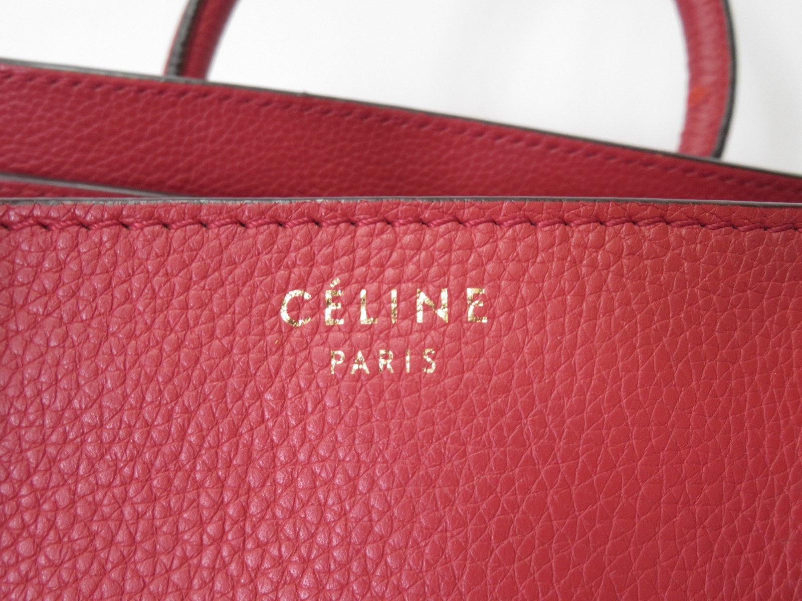 Authentic CELINE Luggage Mini Shopper Leather Hand Bag I#52909
