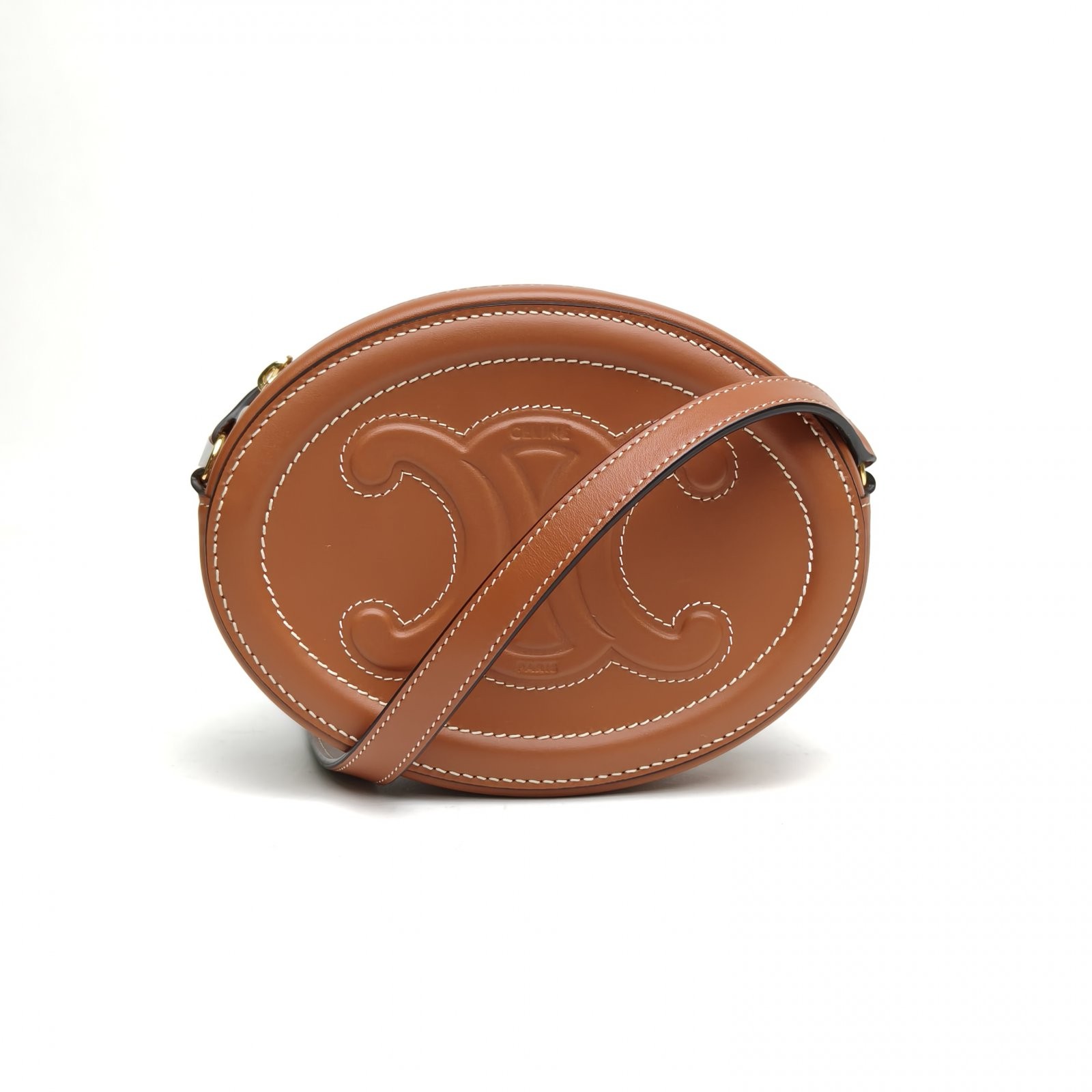 CELINE Mooncake Bag Small 16cm Caramel Calfskin Shoulder Bag