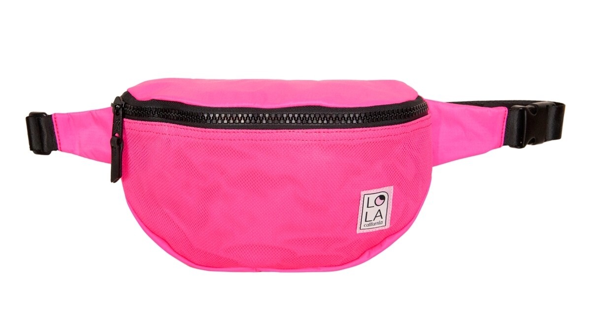 Lola Women’s Small Moonbeam Bum Bag Fluorescent Pink Black