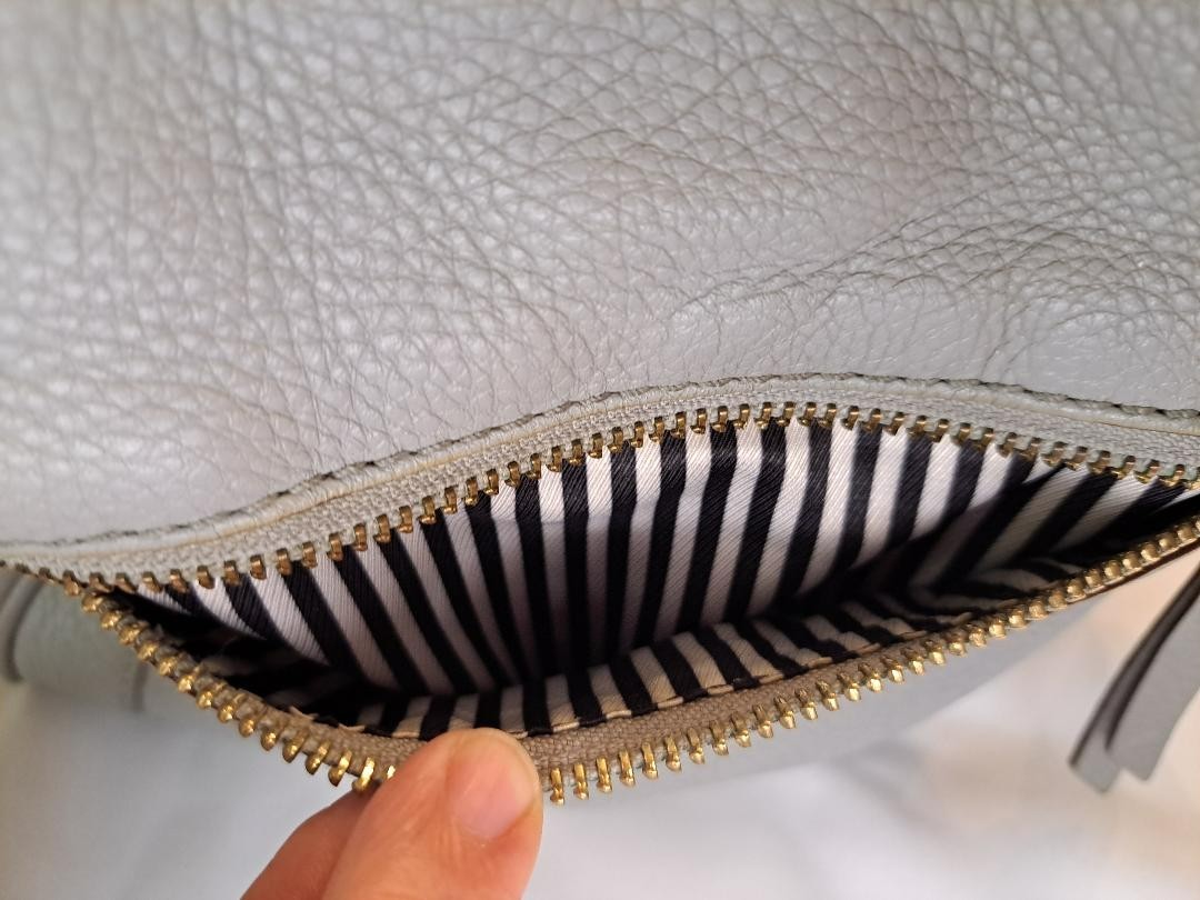 Kate Spade Dove Gray Cobble Hill Small Harris Pebbled Leather Purse Shoulder Bag