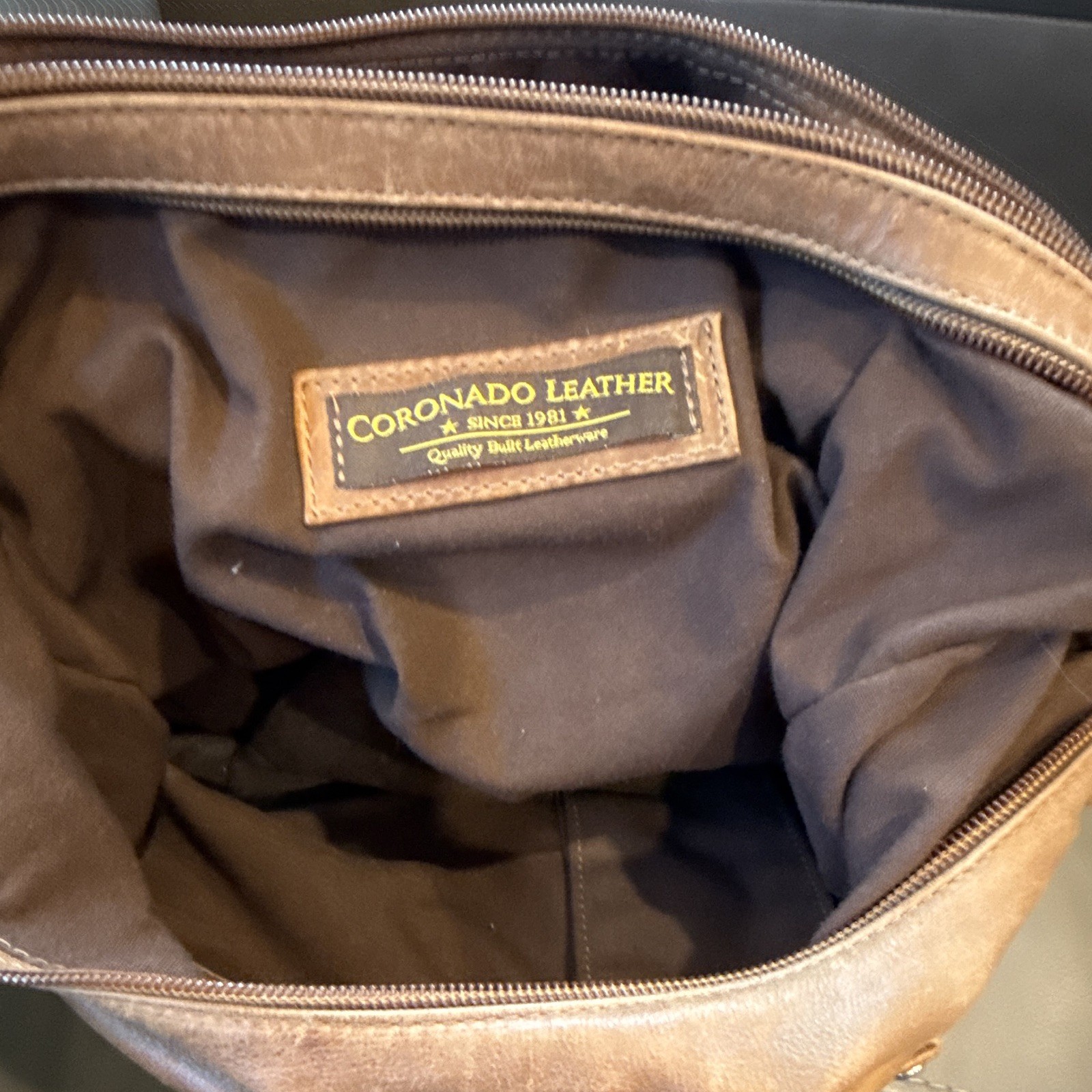 Coronado Leather CCW Concealed Carry Purse Hobo Handbag Brown USA With Key