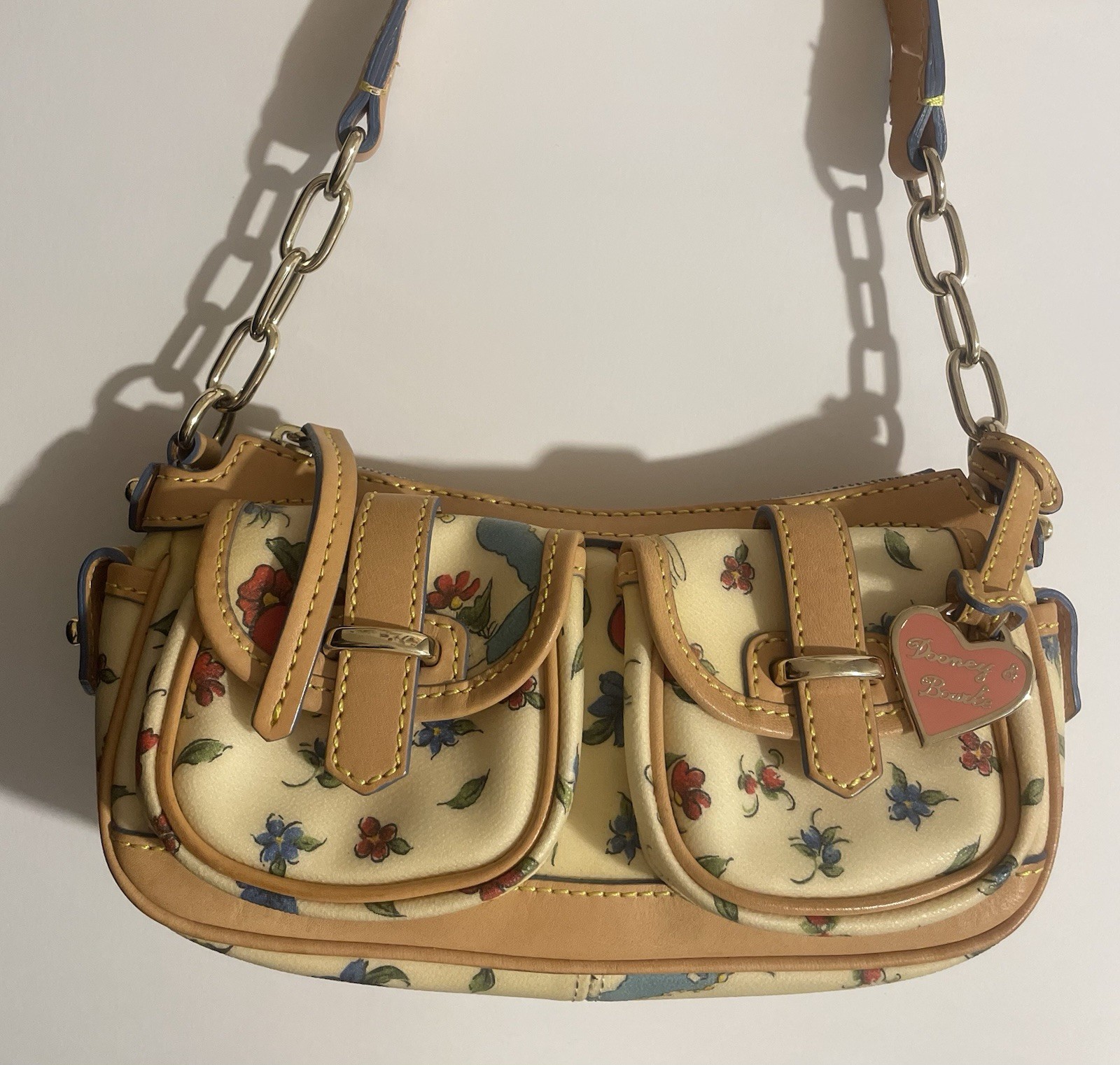 RARE Y2K Tattoo Print Dooney & Bourke 2 Pocket Shoulder Bag