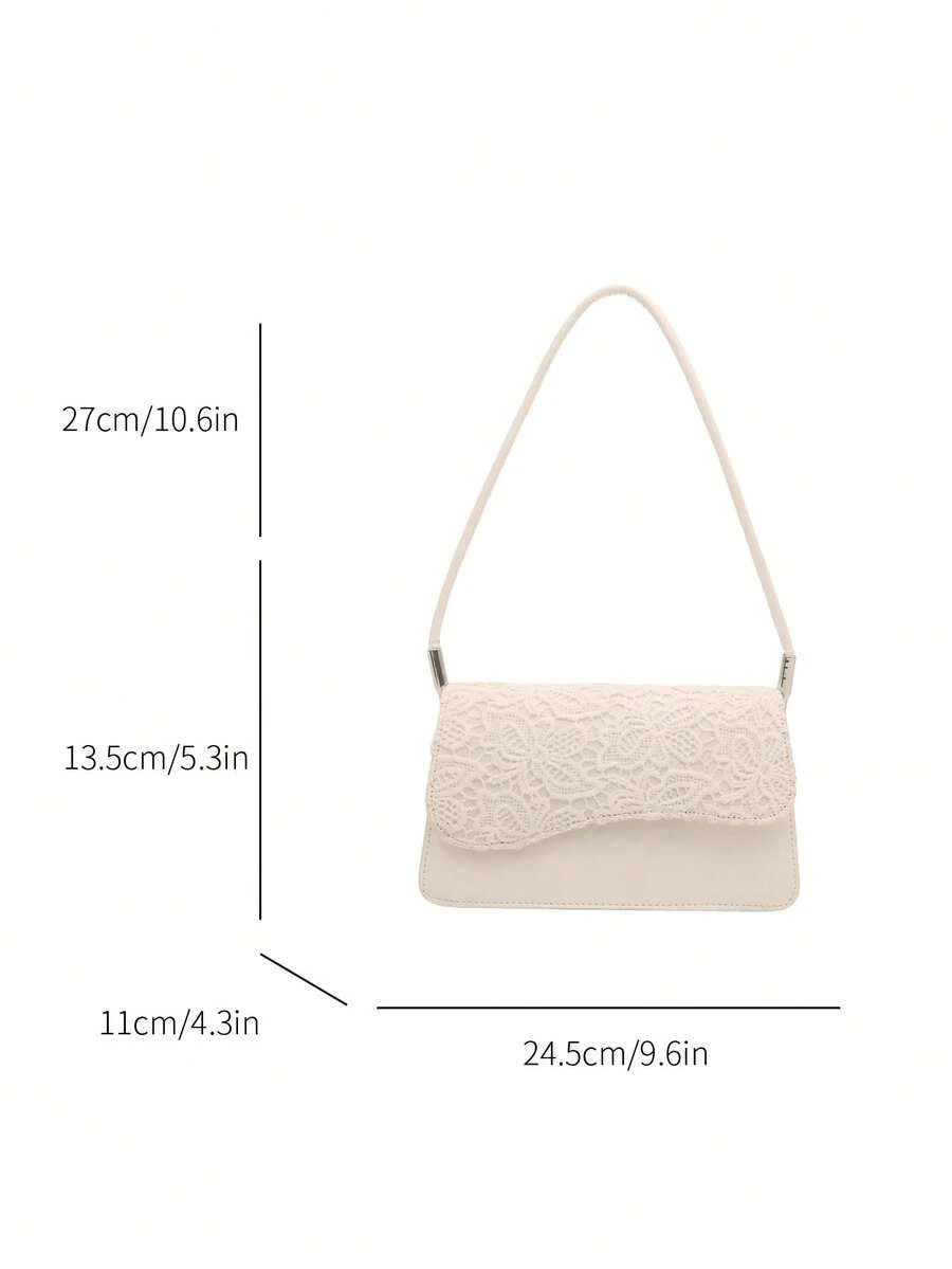 Vintage Asymmetrical Flap Shoulder Bag Women Elegant Old Money Square Tote