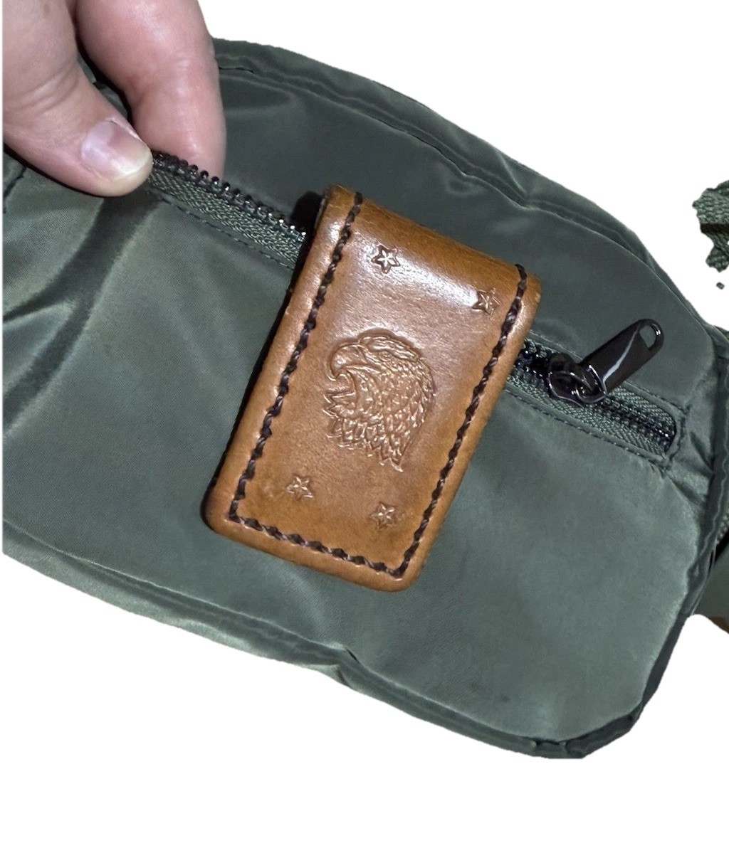 Wild Fable Olive Green Belt Bag/Fanny Pack NWT + Vtg Leather Money Clip Lot