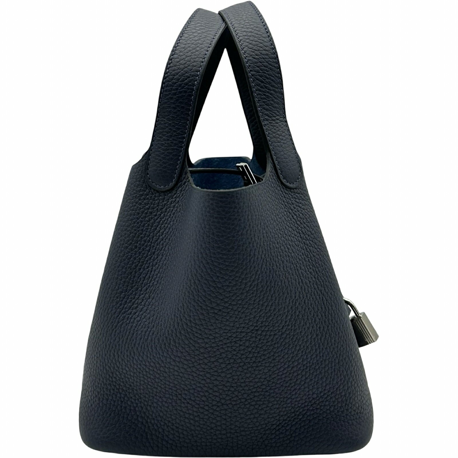 Hermes Picotin Lock PM Handbag Bucket Bag Leather Blue Nuit Dark Navy K Stamp 99