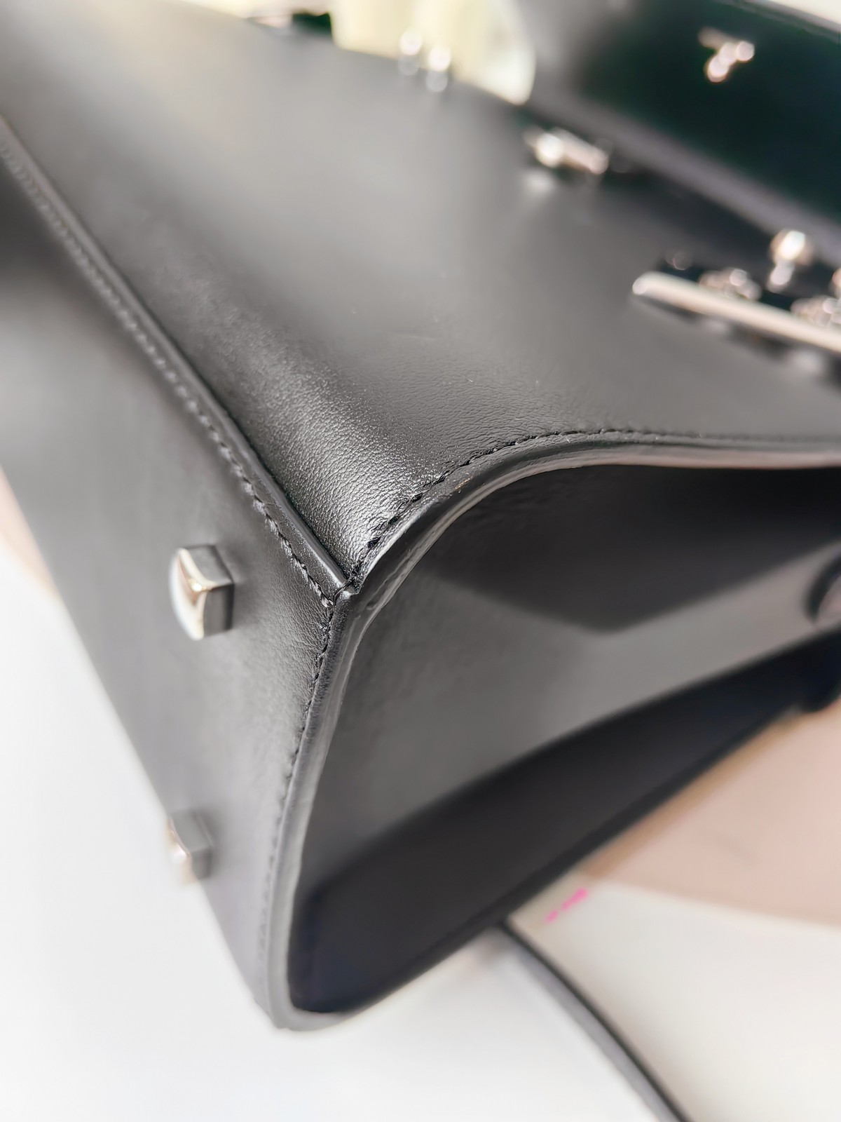 Authentic Delvaux Calfskin Top Handle Bag Black Silver-Tone eBay AG