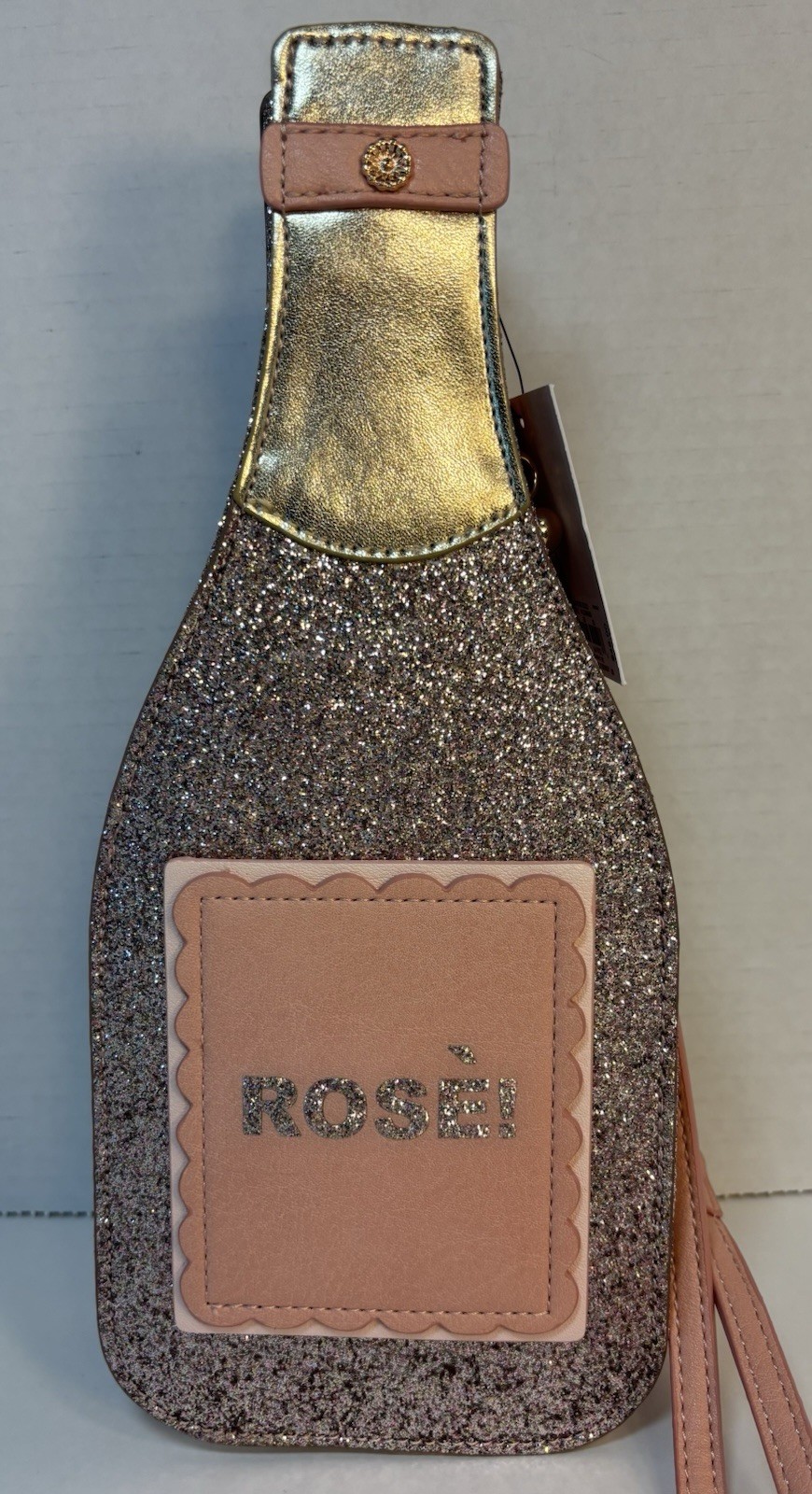 Wine Champagne Bottle Rosé Crossbody Bag Purse Bridal Party New Years NWT