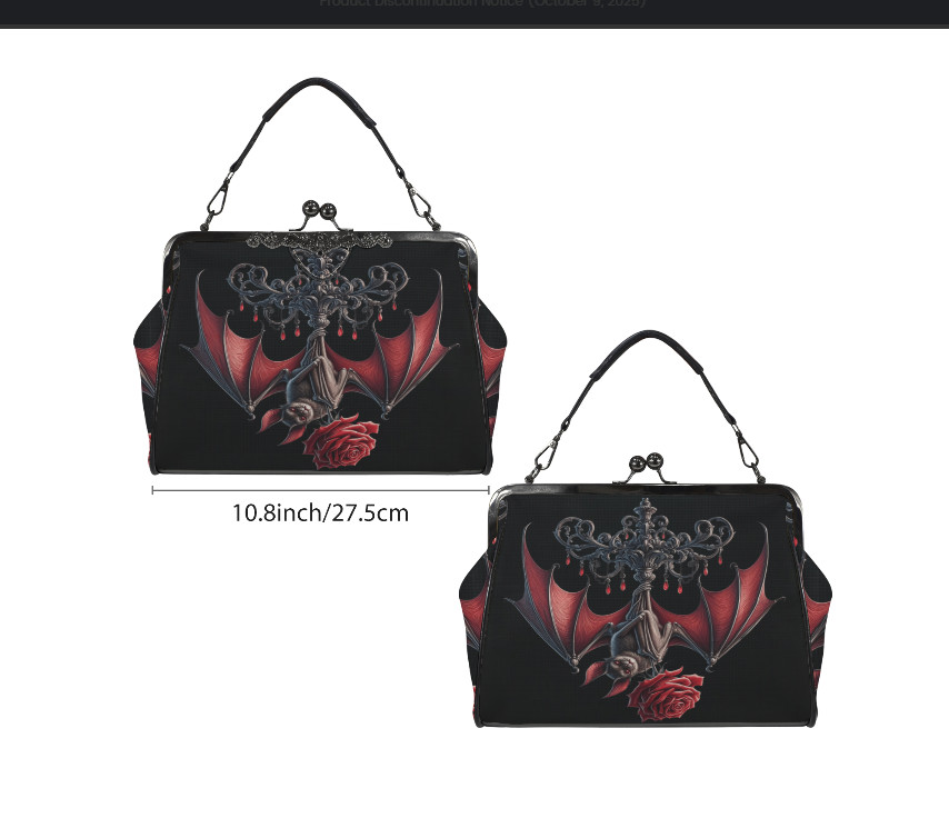 Dark Victorian Gothic Swan Black Bird Raven Moon Shoulder Cross Body Bag Satchel
