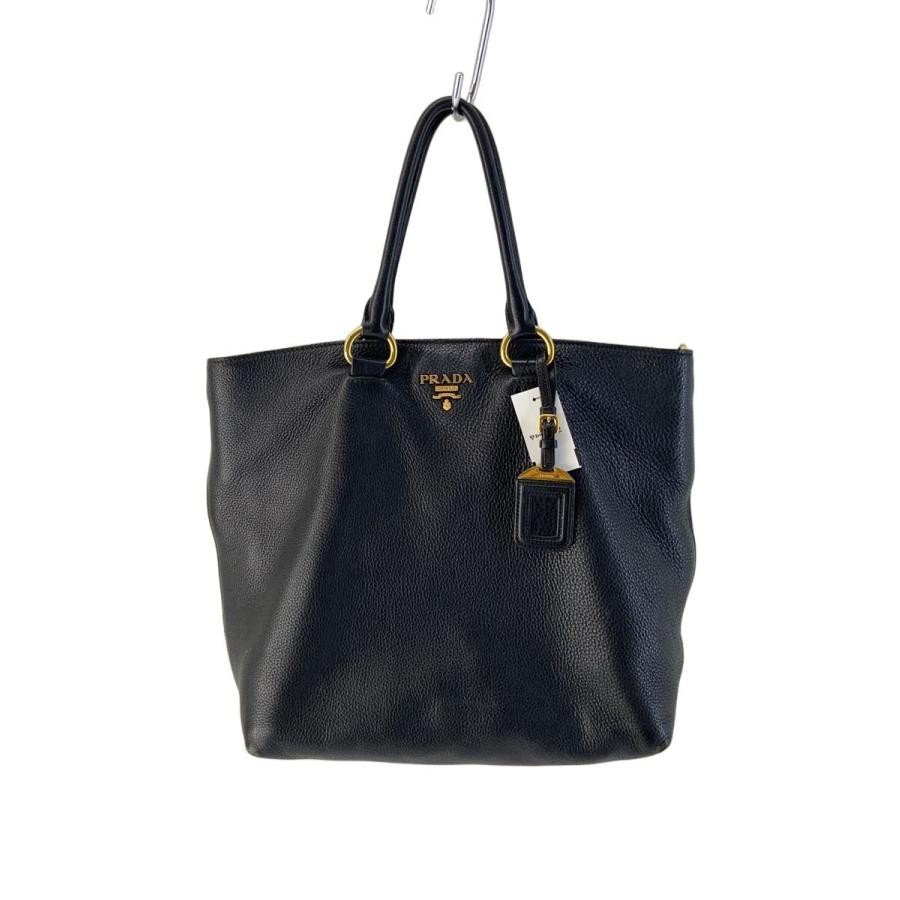 PRADA Bag: Black Leather Tote W33H34D15cm w/o accessories;