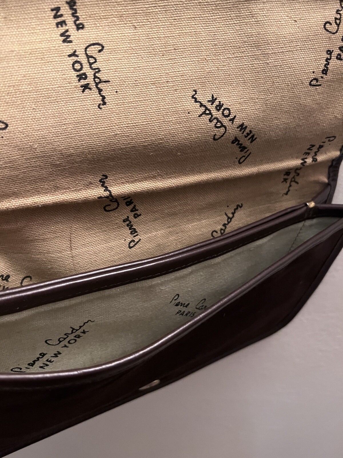 Pierre Cardin New York Brown Leather Vintage Clutch