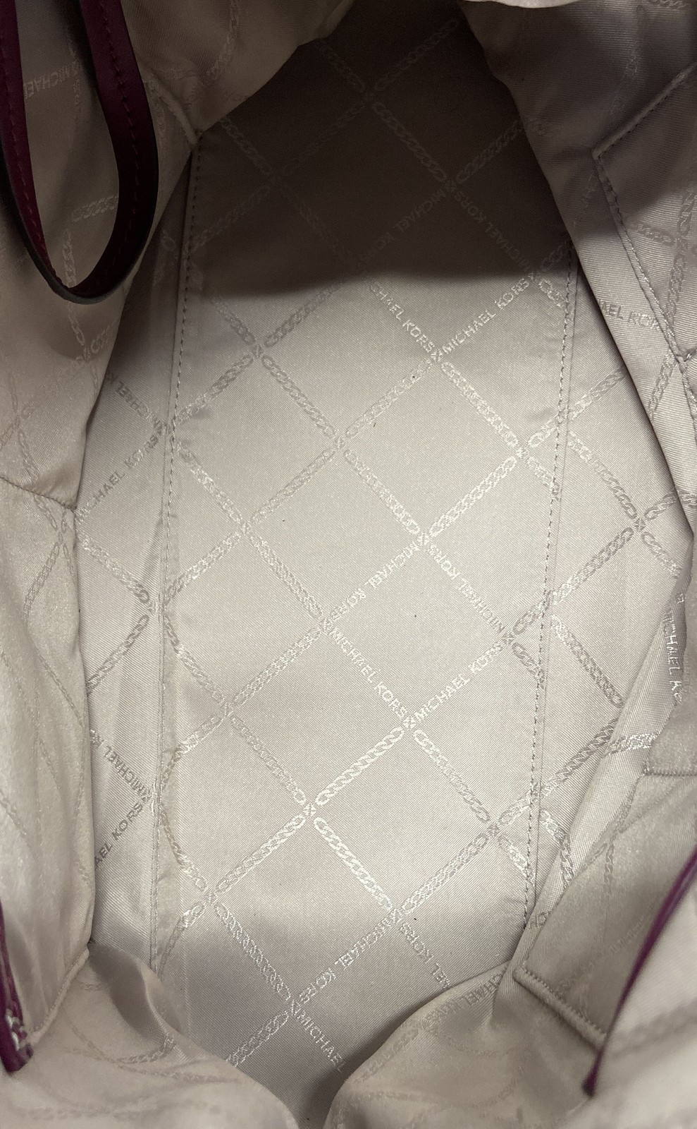 Michael Kors Plum Pebbled Leather Braided Strap Hobo Shoulder Bag Silver
