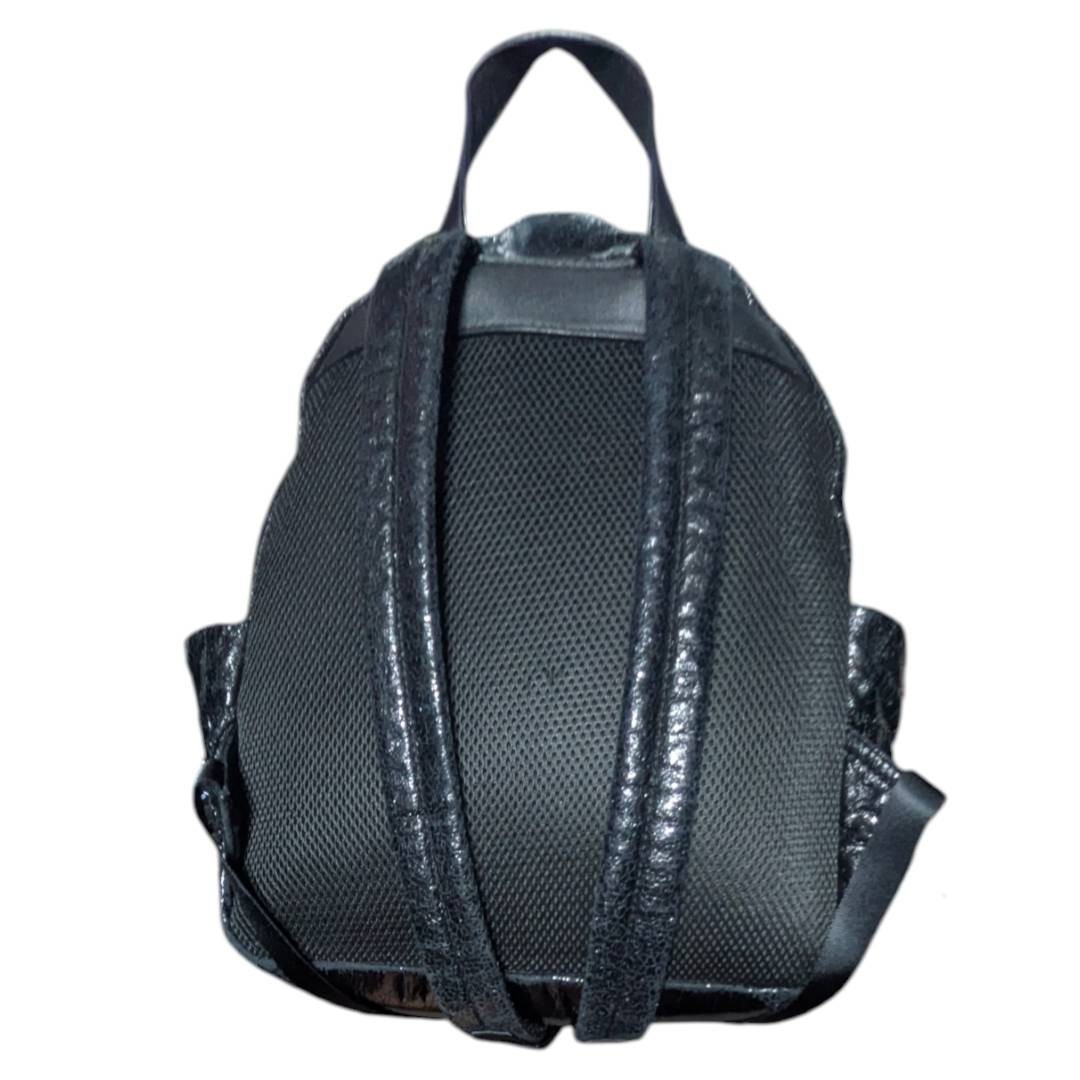 ANNA SUI Black Enamel Grain Backpack Star Charm Y2K Japan Excellent