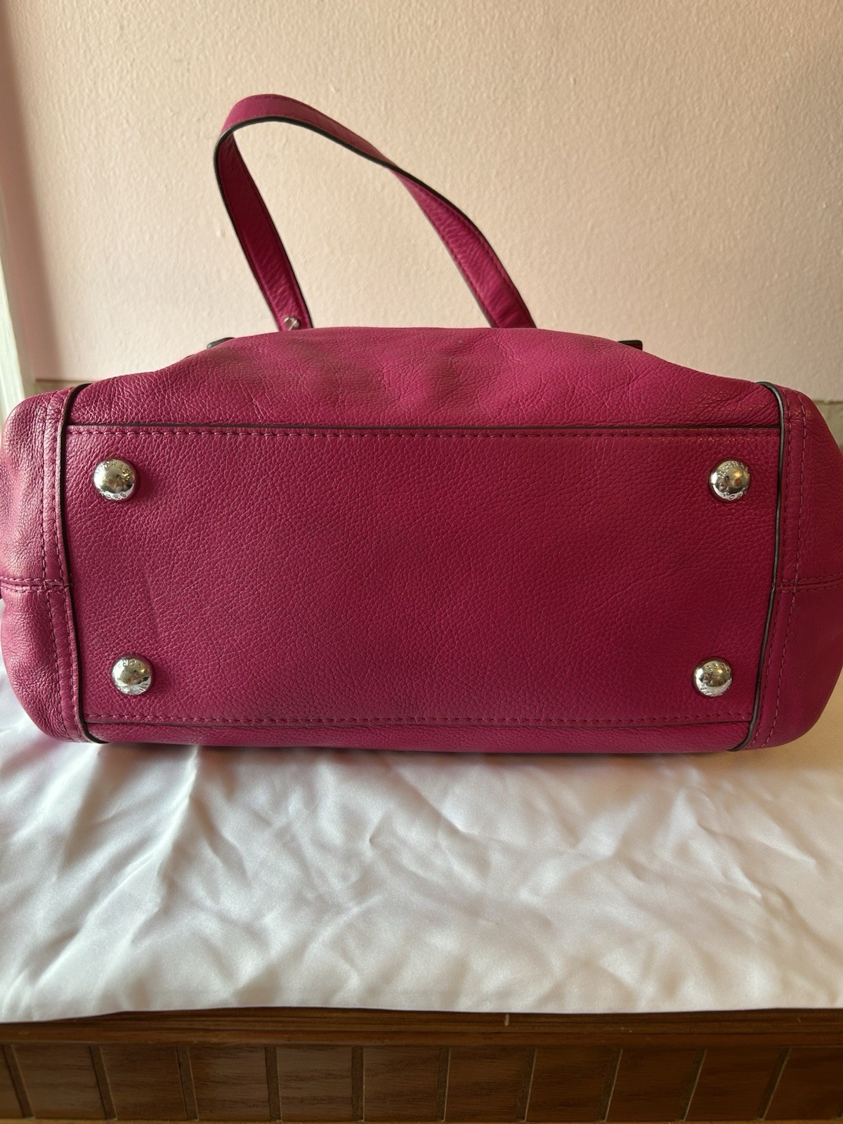 Michael Kors Fuschia Pink Leather Satchel Purse