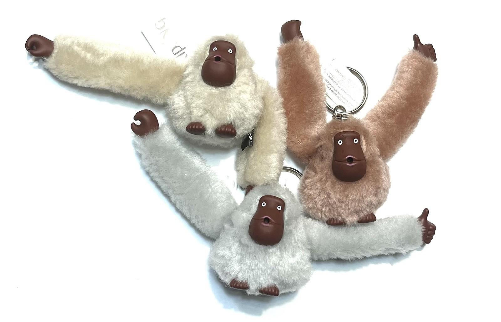 NWOT 3 (three) KIPLING 2” Monkeys Key Chain Ring Bag Charm Fob (AA)