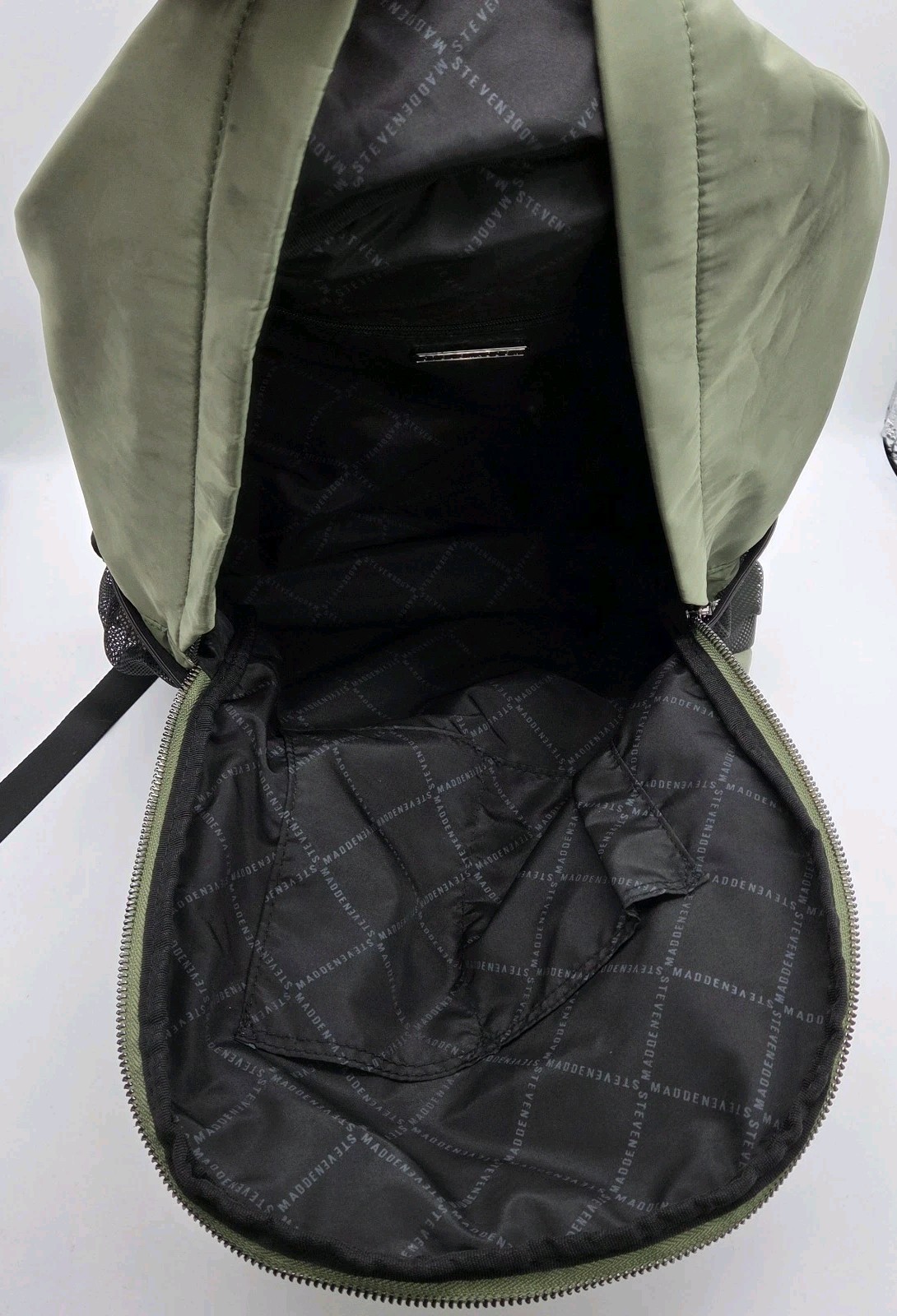 Steve Madden Baris Backpack 8-Pocket Sage Green Polyester w/Scrunch Straps