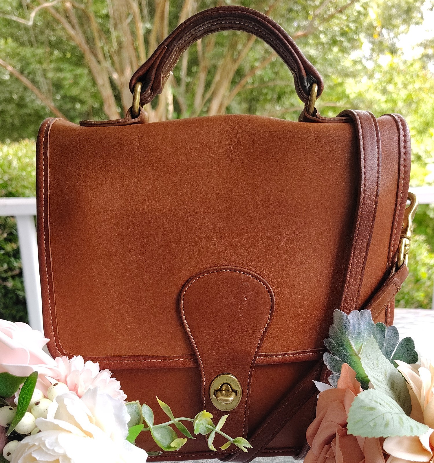 Coach SMALL Vintage 5130 Station British Tan Leather Made in The United States