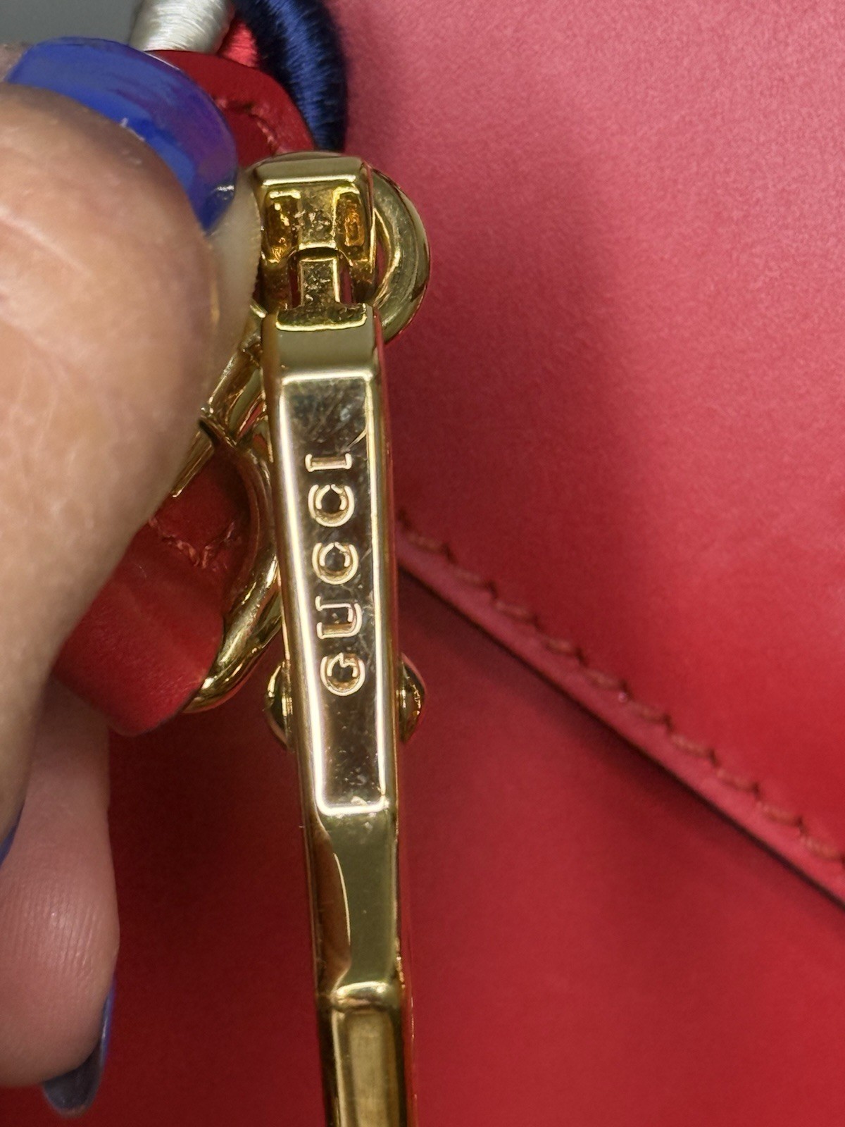 Gucci Sylvie GG Web Shoulder Bag Mini Red Leather