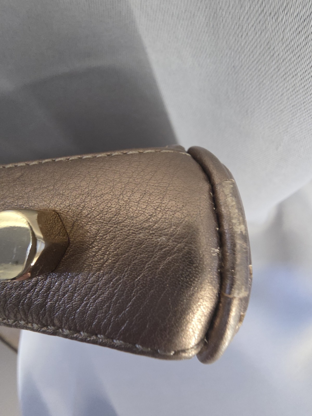 New Rebecca Minkoff MAC Bronze Perforated Leather Crossbody Chain Strap Bag $325