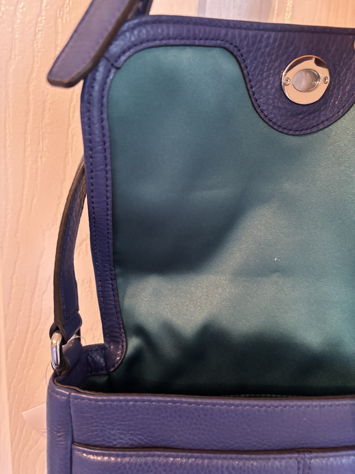 Coach Turn Lock Pebbled Leather Park Taylor Crossbody | F23663 | Color: Blue