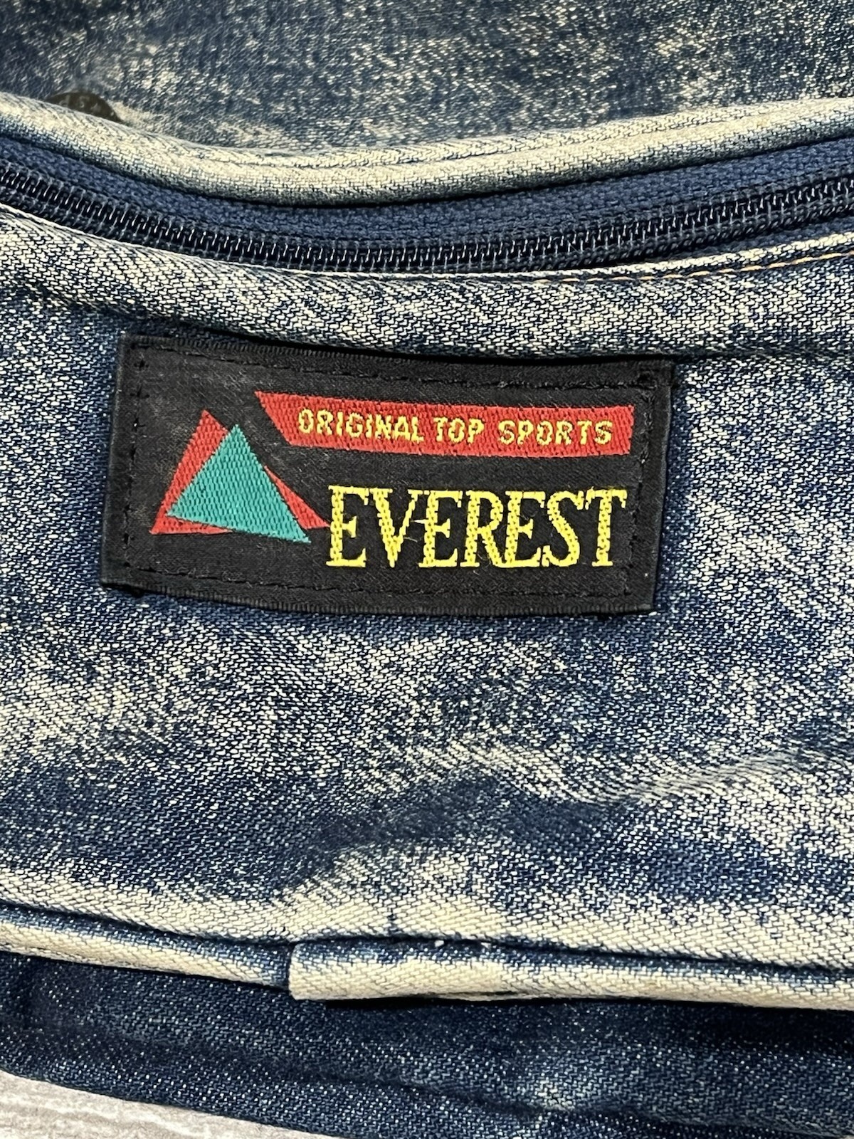 Vintage Everest Blue Acid Wash Denim 80’s Fanny Pack Waist Bag – 3 Pocket