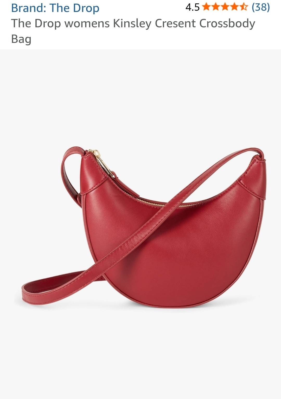 The Drop Kinsley Cresent Crossbody Bag-Dark Red