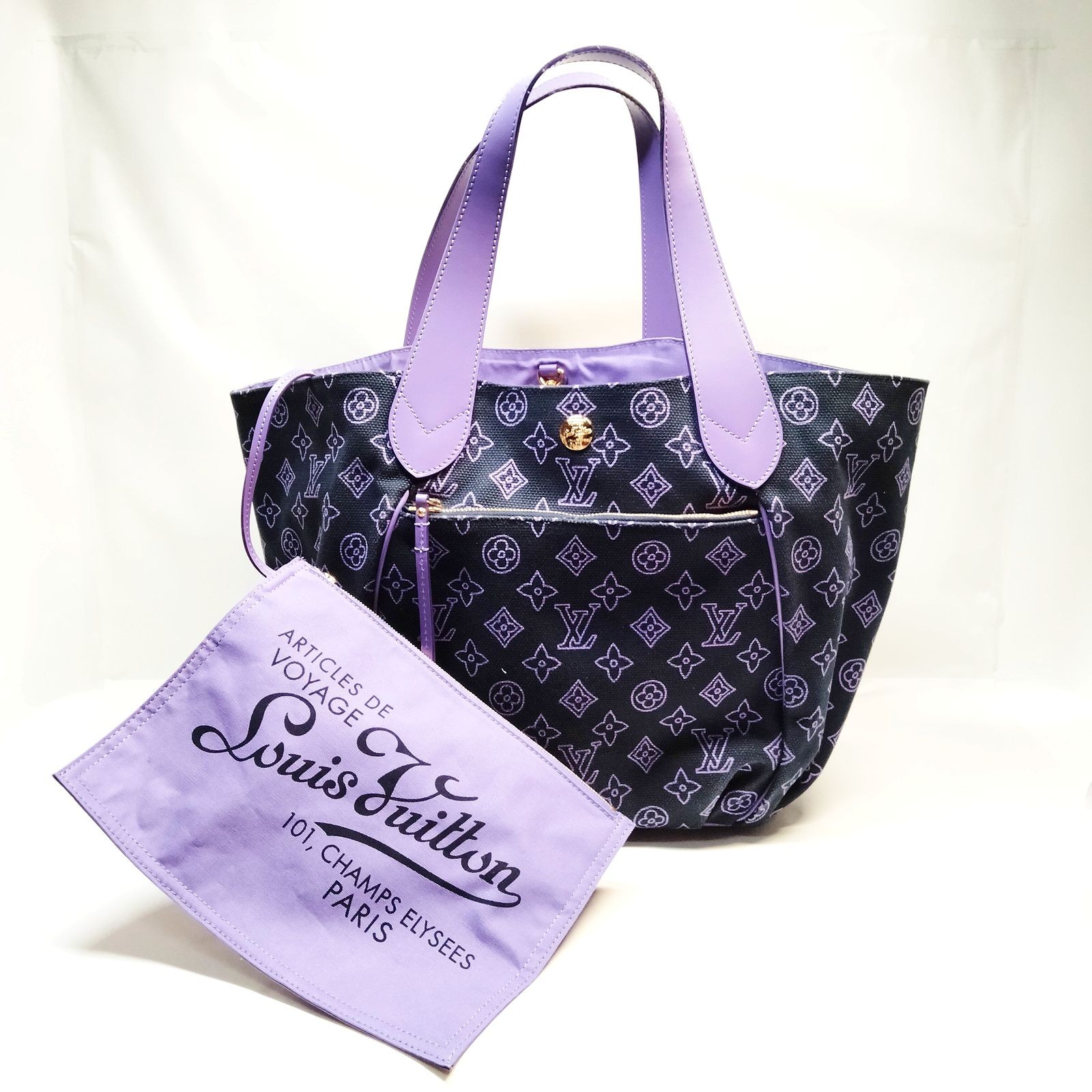 Louis Vuitton LV Tote Bag M95983 Cabas Ipanema PM Purple Beach Line 2283150
