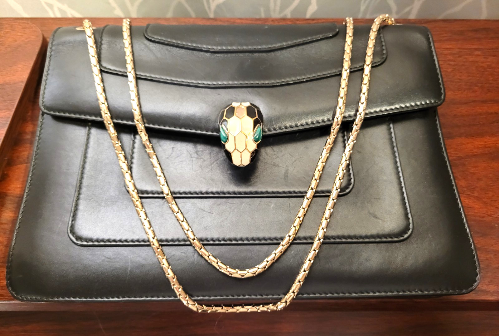 Bvlgari Black Leather Serpenti Forever Crossbody Bag #30706580 pre-owned