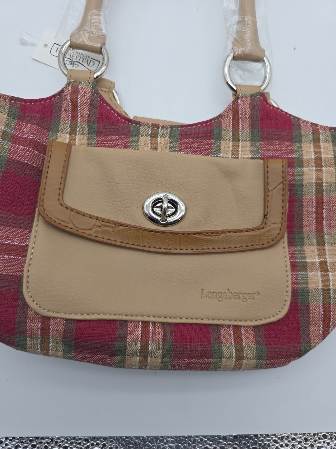 Longaberger Homestead Orchard Park Plaid Small Purse Handbag